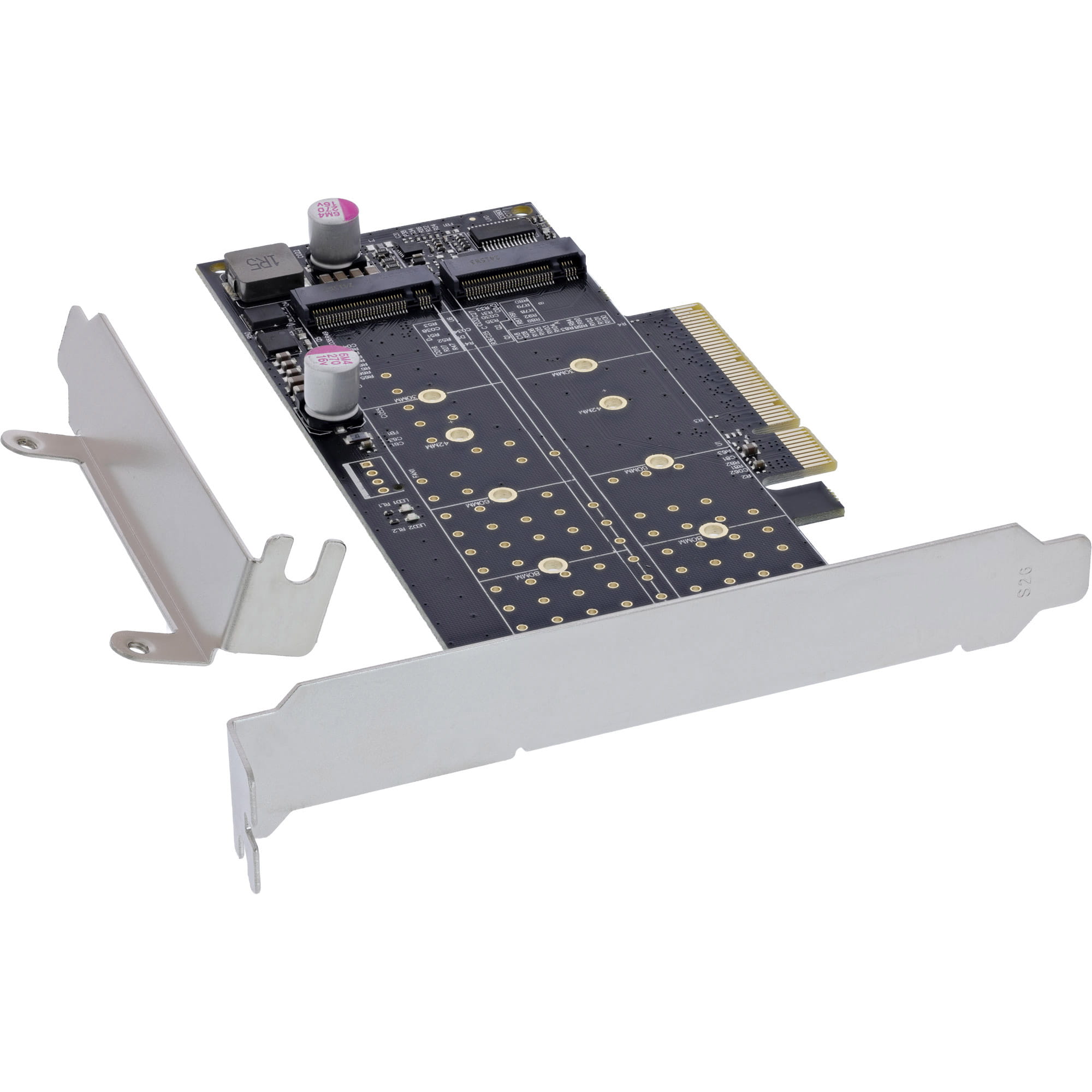 InLine PCIe Karte zu 2x intern NVMe M.2 Key M – Bifurcation - PCIe x8