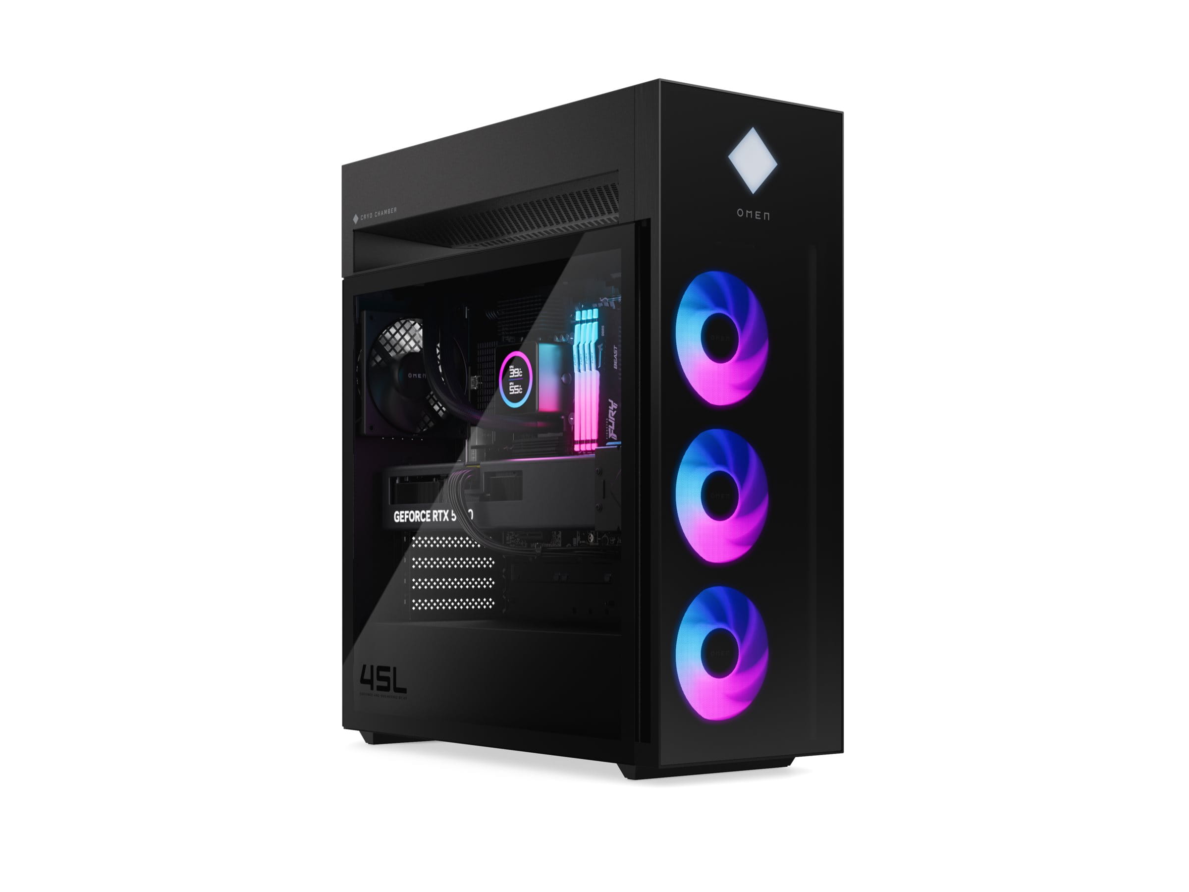 HP OMEN 45L by HP GT22-3795ng - microATX - Core Ultra 9 285K - RAM 64 GB - SSD 2 TB - NVMe - GeForce RTX 5080 - 1GbE, 2.5GbE, Wi-Fi 6E, Bluetooth 5.3 - WLAN: 802.11a/b/g/n/ac/ax (Wi-Fi 6E)