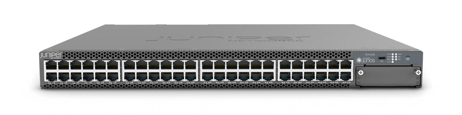 Juniper EX Series EX4400-48T - Switch - L3 - managed - 48 x 1000Base-T + 2 x 100 Gigabit (Stacking)