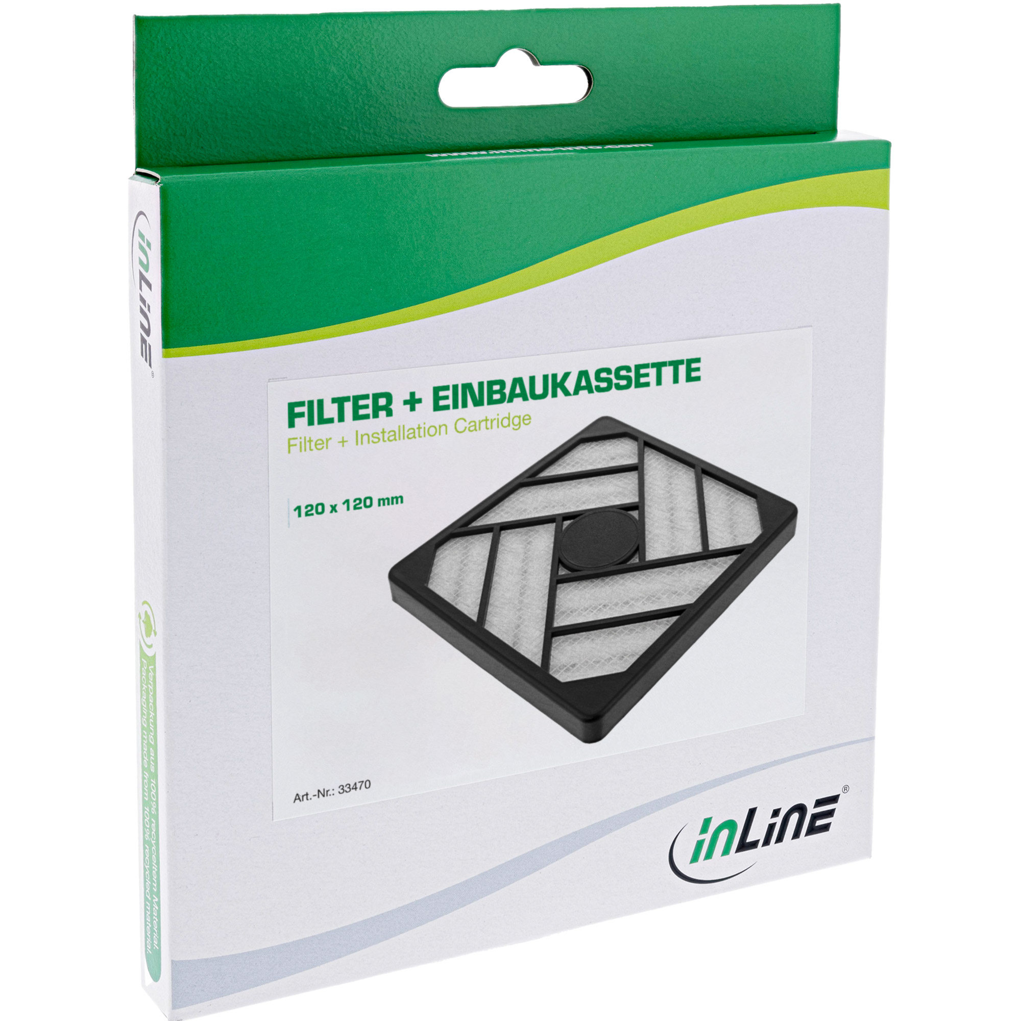 InLine Filter + Einbaukassette - 120x120mm