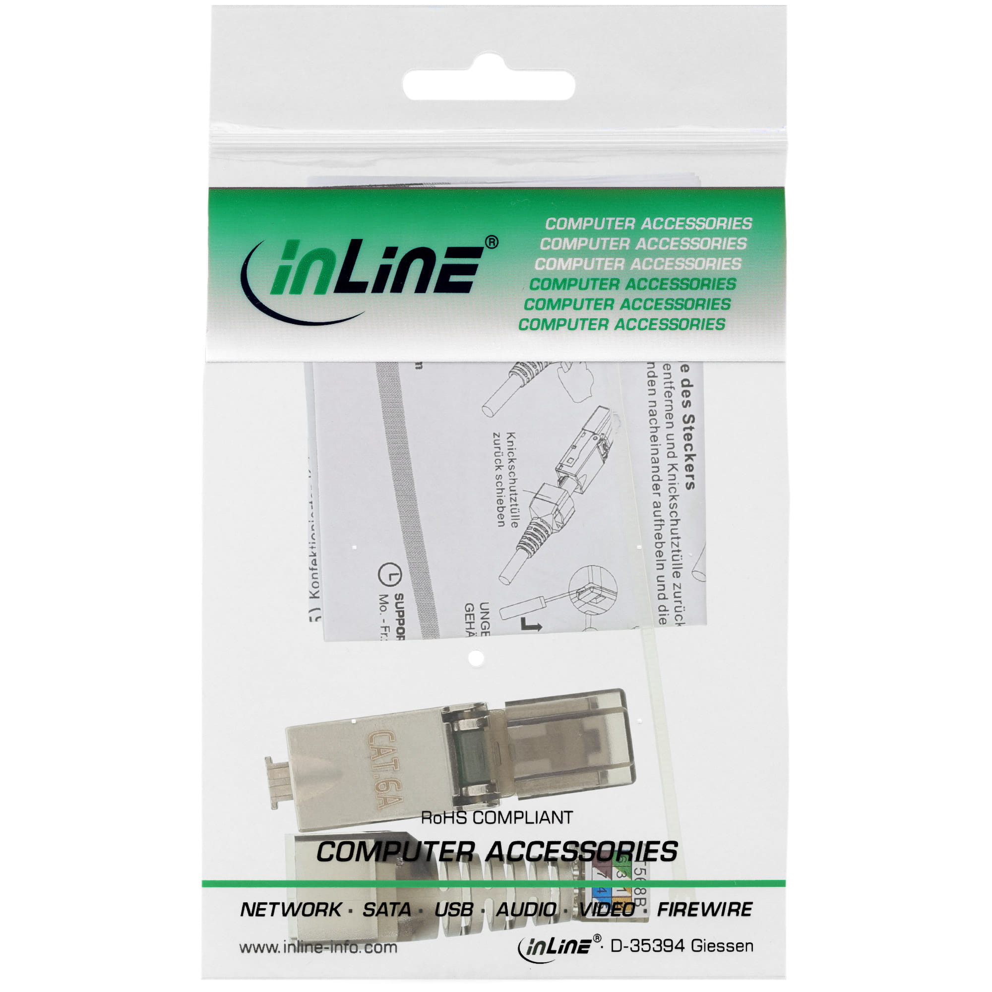 InLine RJ45 Stecker Cat.6A 500MHz - feldkonfektionierbar - geschirmt