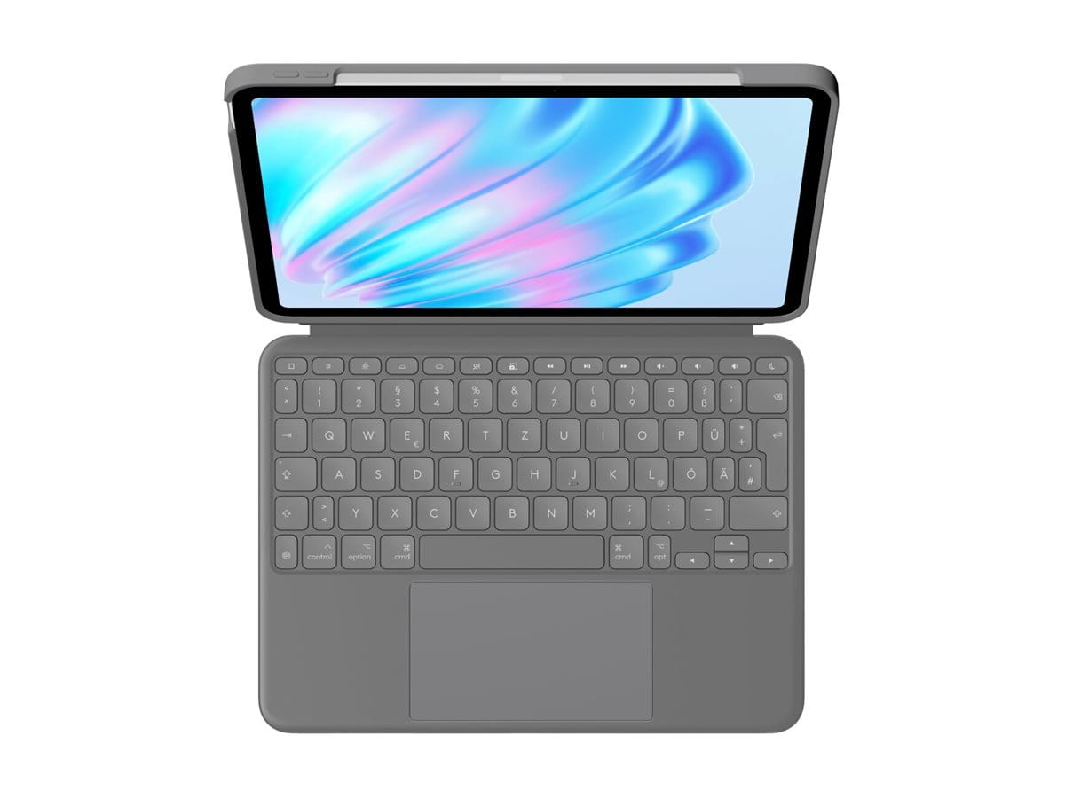 Logitech Combo Touch - Tastatur und Foliohülle - mit Trackpad - hintergrundbeleuchtet - Apple Smart connector - QWERTY - US International - Oxford Gray - für Apple 11-inch iPad Air (M2, M3)