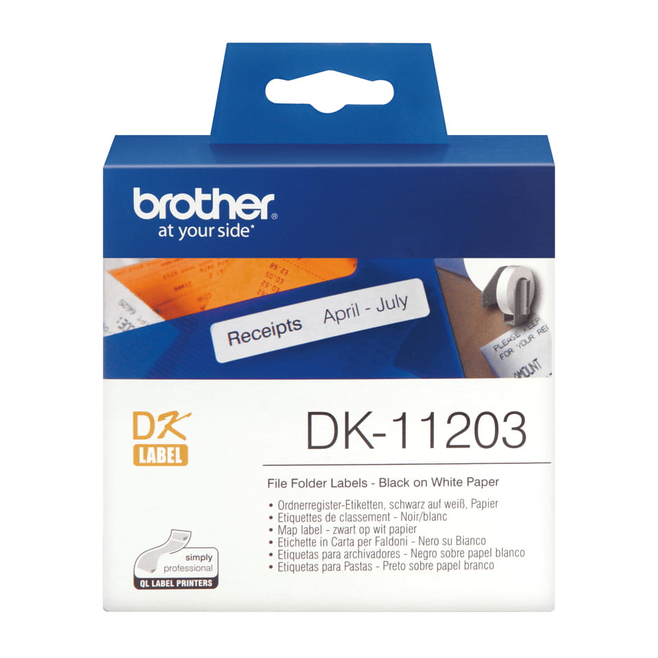 Brother DK-11203 - Schwarz auf Weiß - 17 x 87 mm 300 Etikett(en) (1 Rolle(n)