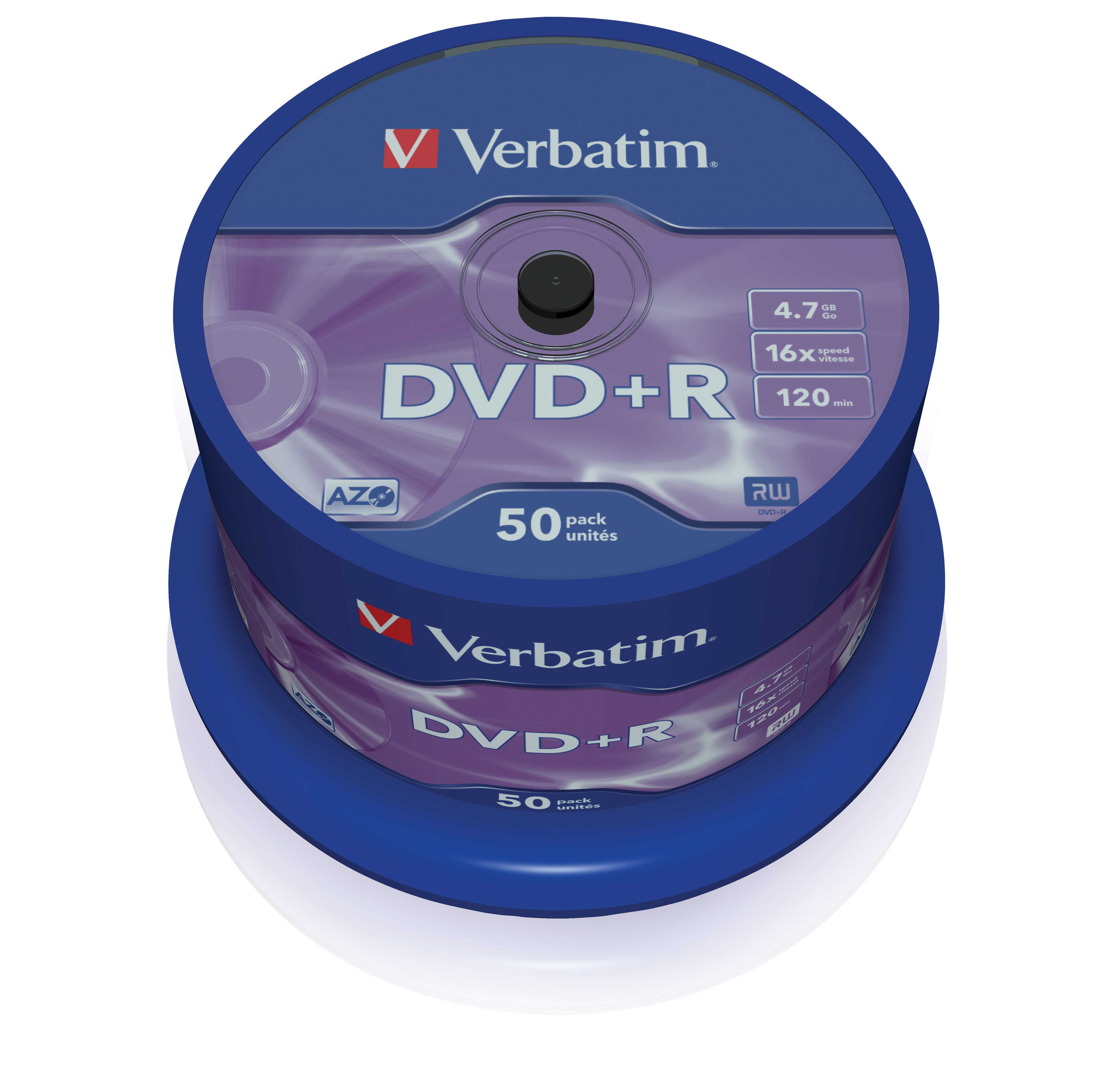 Verbatim 50 x DVD+R - 4.7 GB 16x - mattsilber