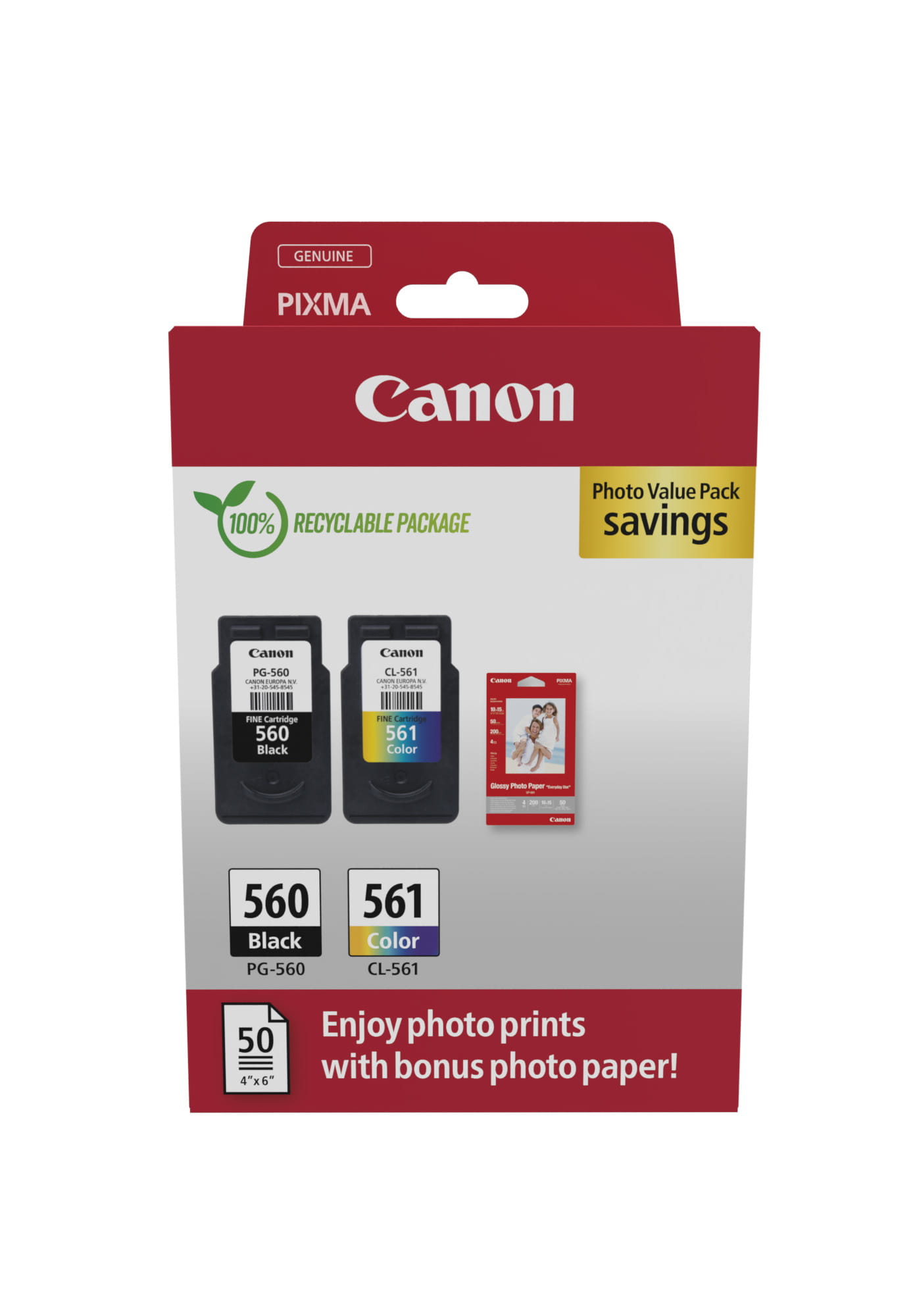 Canon PG-560/CL-561 Photo Value Pack - Glänzend - 2er-Pack - Schwarz, Farbe (Cyan, Magenta, Gelb) Canon PG-560/CL-561 Photo Value Pack - Glänzend - 2er-Pack - Schwarz, Farbe (Cyan, Magenta, Gelb)