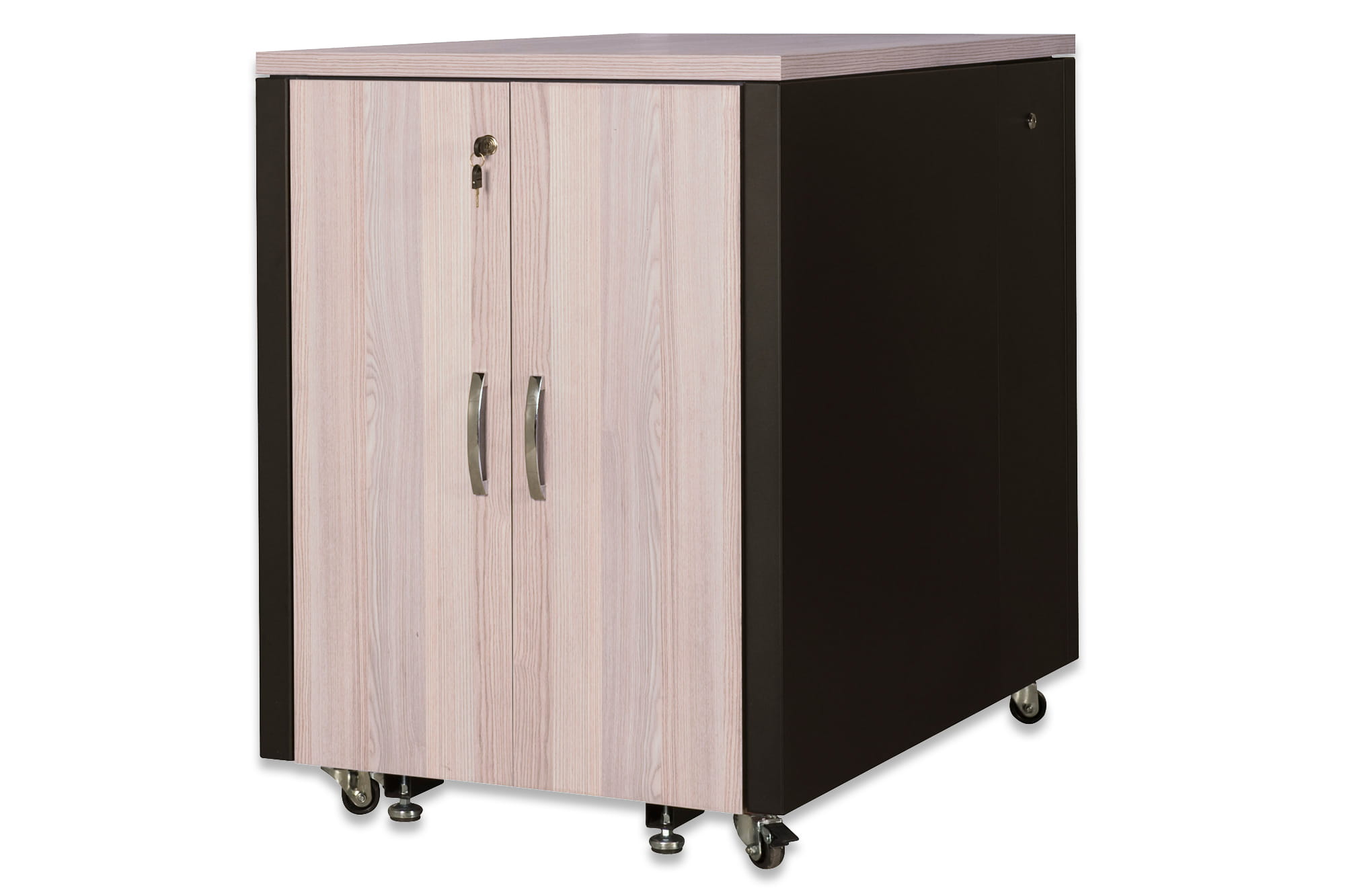 DIGITUS SOUNDproof DN-19 17U-S0-O - Schrank Netzwerkschrank - Schwarz, Oak, RAL 9005 - 17U - 48.3 cm (19")