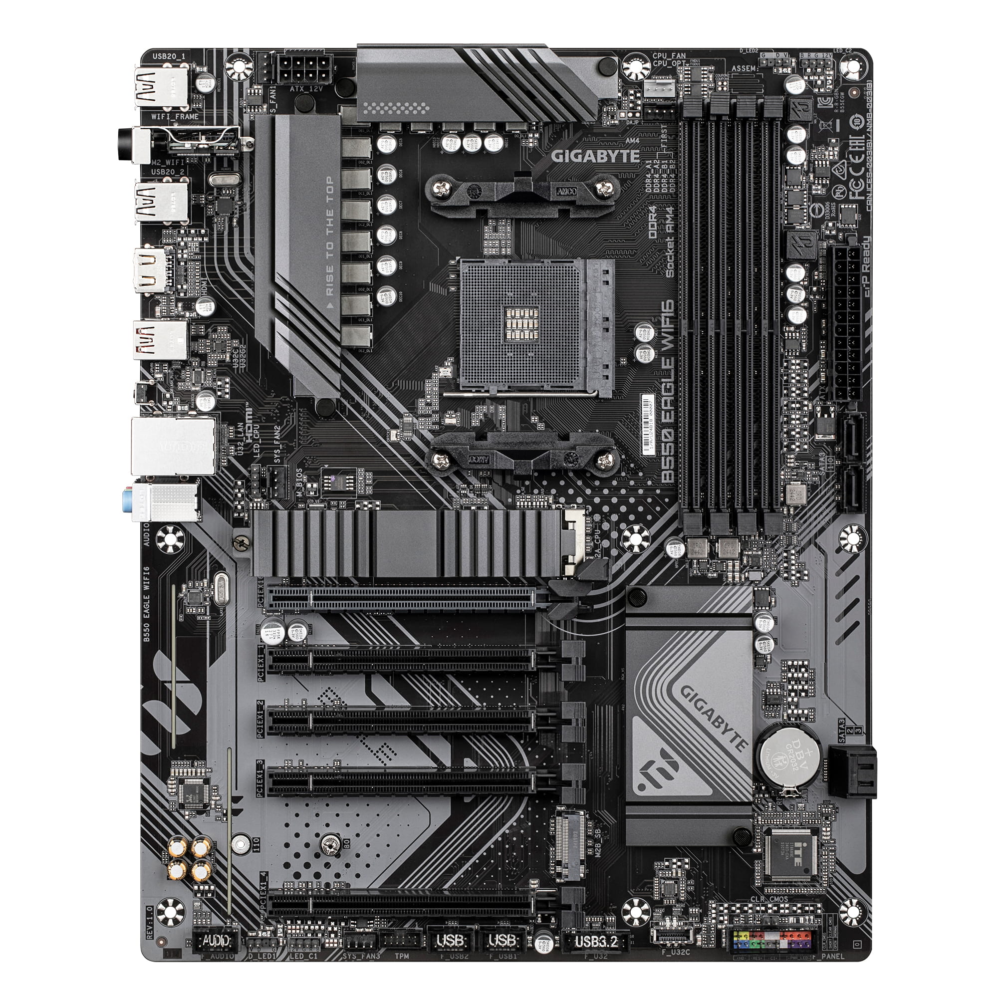 Gigabyte B550 EAGLE WIFI6 - Motherboard - ATX - Socket AM4 - AMD B550 Chipsatz - USB-C 3.2 Gen 1, USB 3.2 Gen 2, USB 3.2 Gen 1 - Bluetooth, Wi-Fi 6E, Gigabit LAN - Onboard-Grafik (CPU erforderlich)