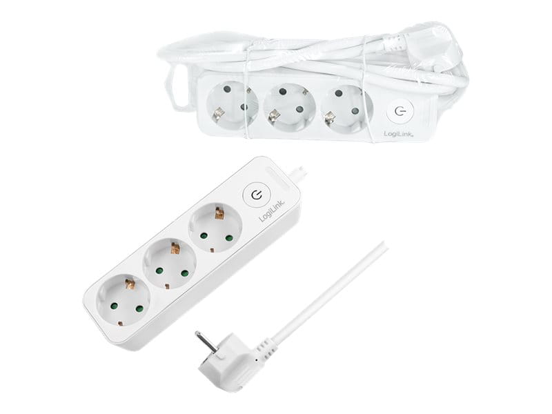 LogiLink Steckdosenleiste - Wechselstrom 250 V - 3680 Watt - Eingabe, Eingang Stromversorgung - Ausgangsanschlüsse: 3 (3 x Stecker CEE 7/3)