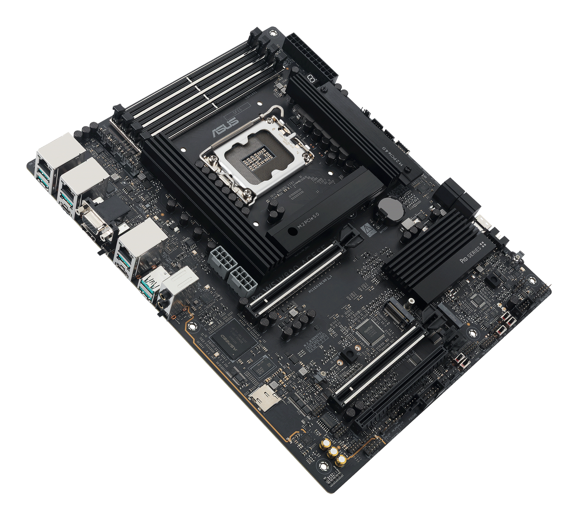 ASUS Pro WS W880-ACE SE - Motherboard - ATX - LGA1851 Sockel - W880 Chipsatz - USB4, USB 3.2 Gen 2x2, USB 3.2 Gen 2, USB 3.2 Gen 1 - 2 x 2.5 Gigabit LAN, Gigabit LAN - Onboard-Grafik - HD Audio (8-Kanal)