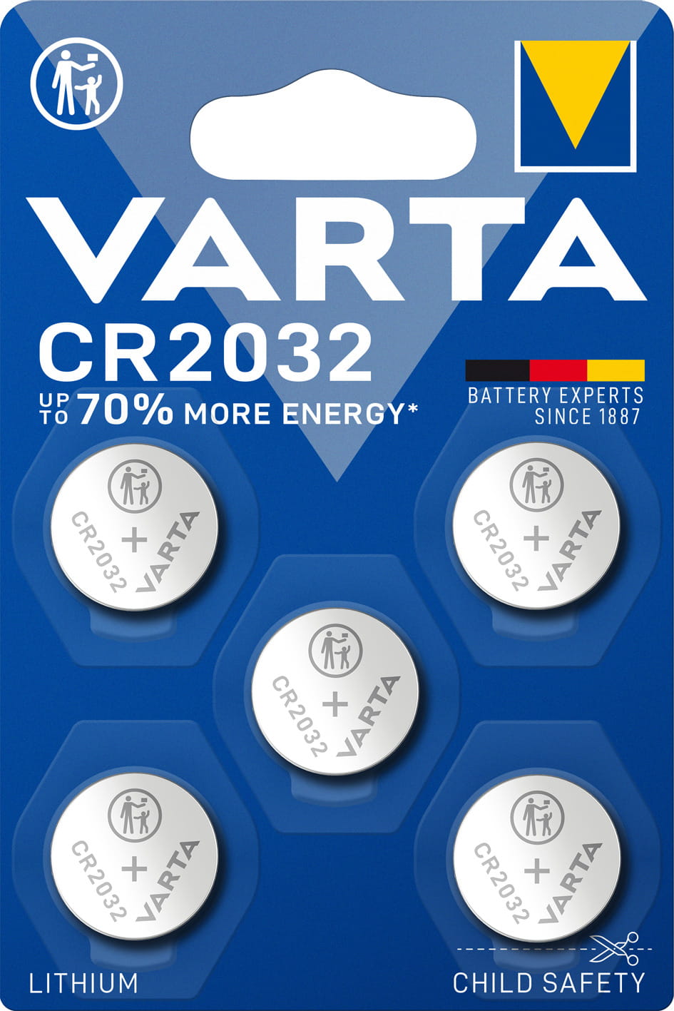 Varta 06032, Einwegbatterie, CR2032, Lithium, 3 V, 5 Stück(e), 230 mAh