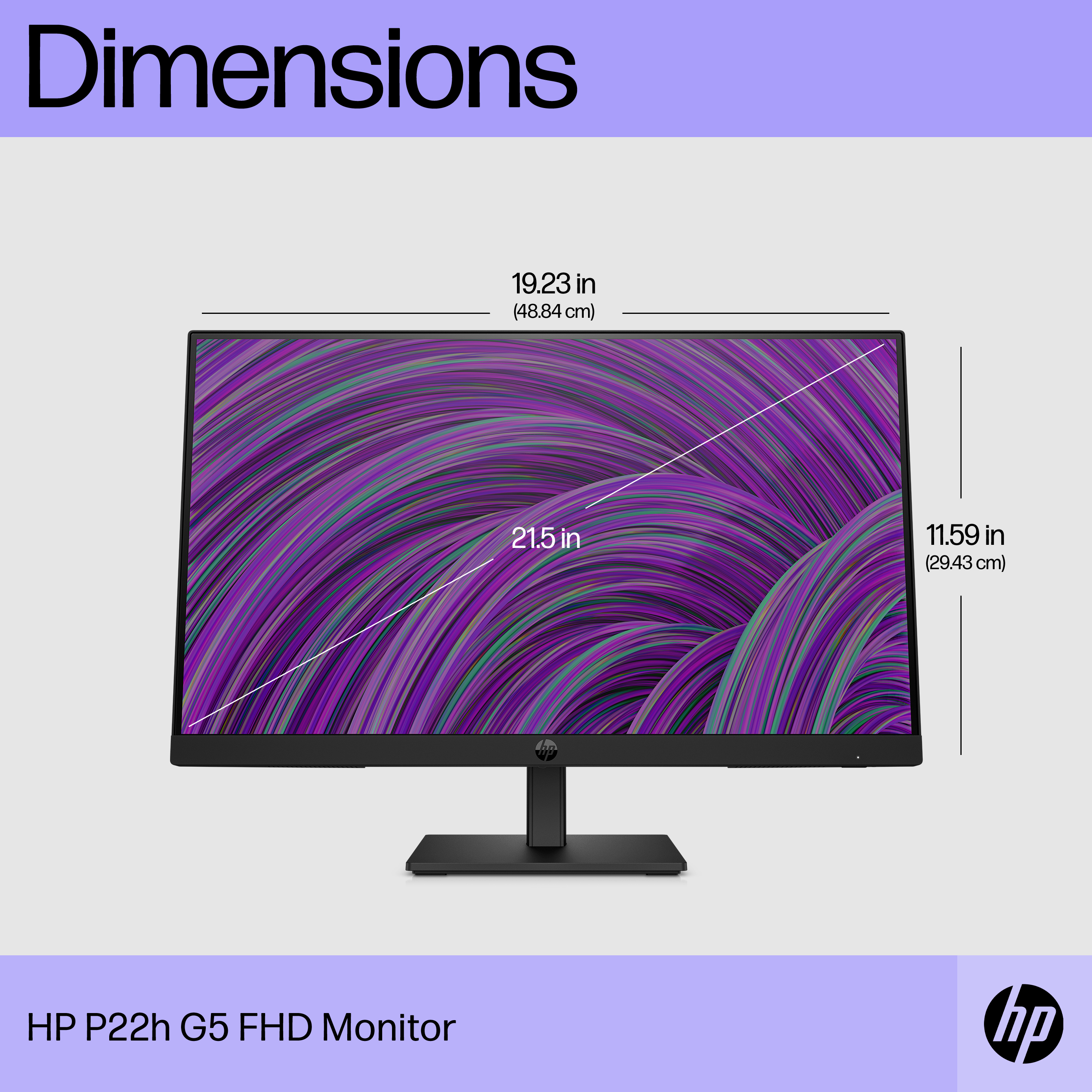 HP P22h G5 - P-Series - LED-Monitor - 54.6 cm (21.5")