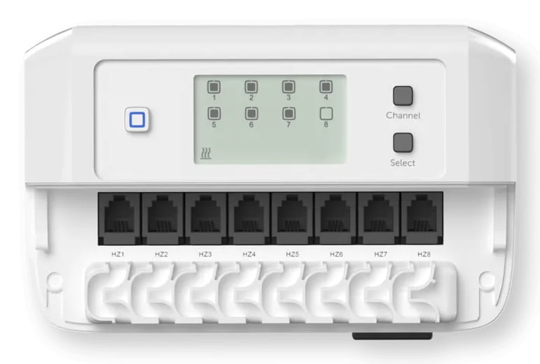 eQ-3 AG Homematic IP Fußbodenheizungscontroller - 8 Kanäle, motorisch, Digitales Thermostat, Room, RF, Weiß, IP20, Tasten