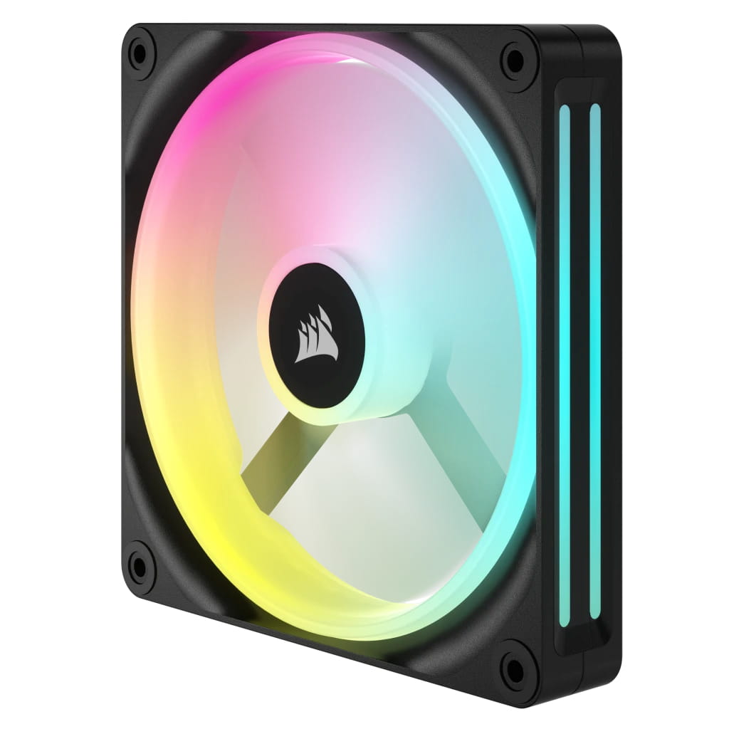 Corsair iCUE LINK QX140 RGB - Gehäuselüfter - mit Temperatursensor - 140 mm - Schwarz (Packung mit 2)