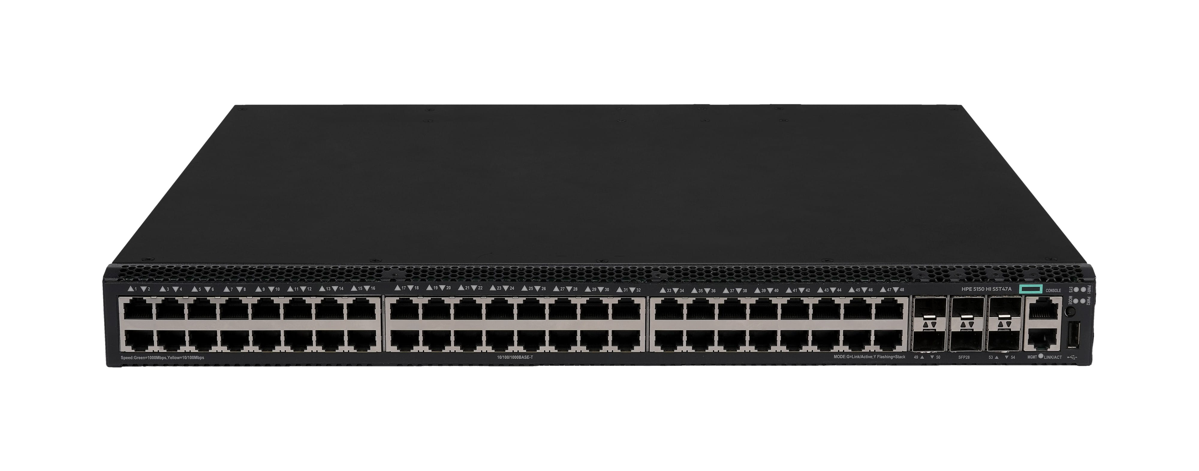 HPE Networking Comware 5150HI 48p 10M/100M/1G 6p SFP28 10G/25G Switch - Switch - L3 - managed - 48 x 10/100/1000Base-T + 6 x 10 Gigabit / 25 Gigabit SFP28 (uplink / stacking)