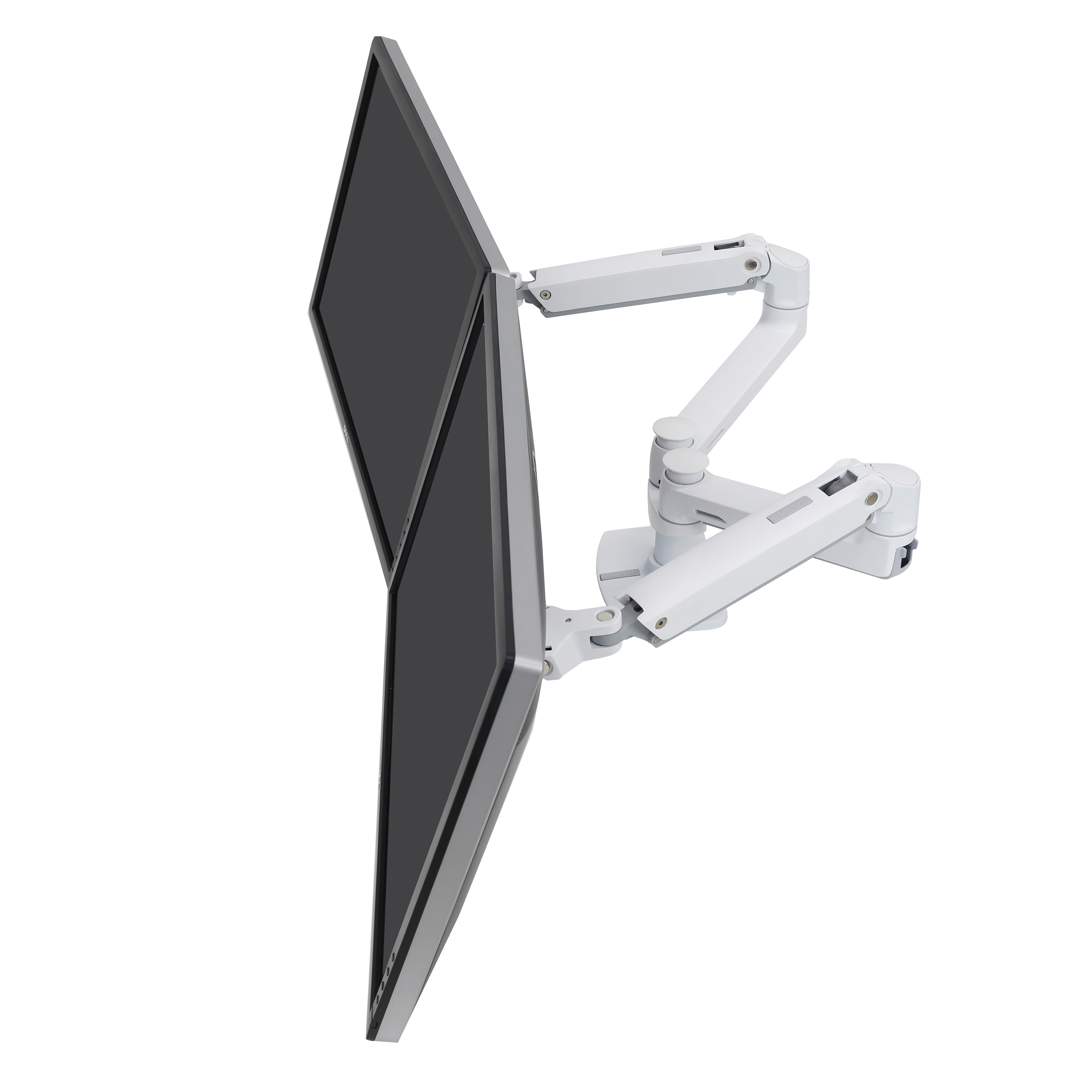 Ergotron LX Dual Side-by-Side Arm - Befestigungskit (Spannbefestigung für Tisch, Stange, 2 Gelenkarme, 2 Erweiterungsklammern, T-Halterung, Basis)