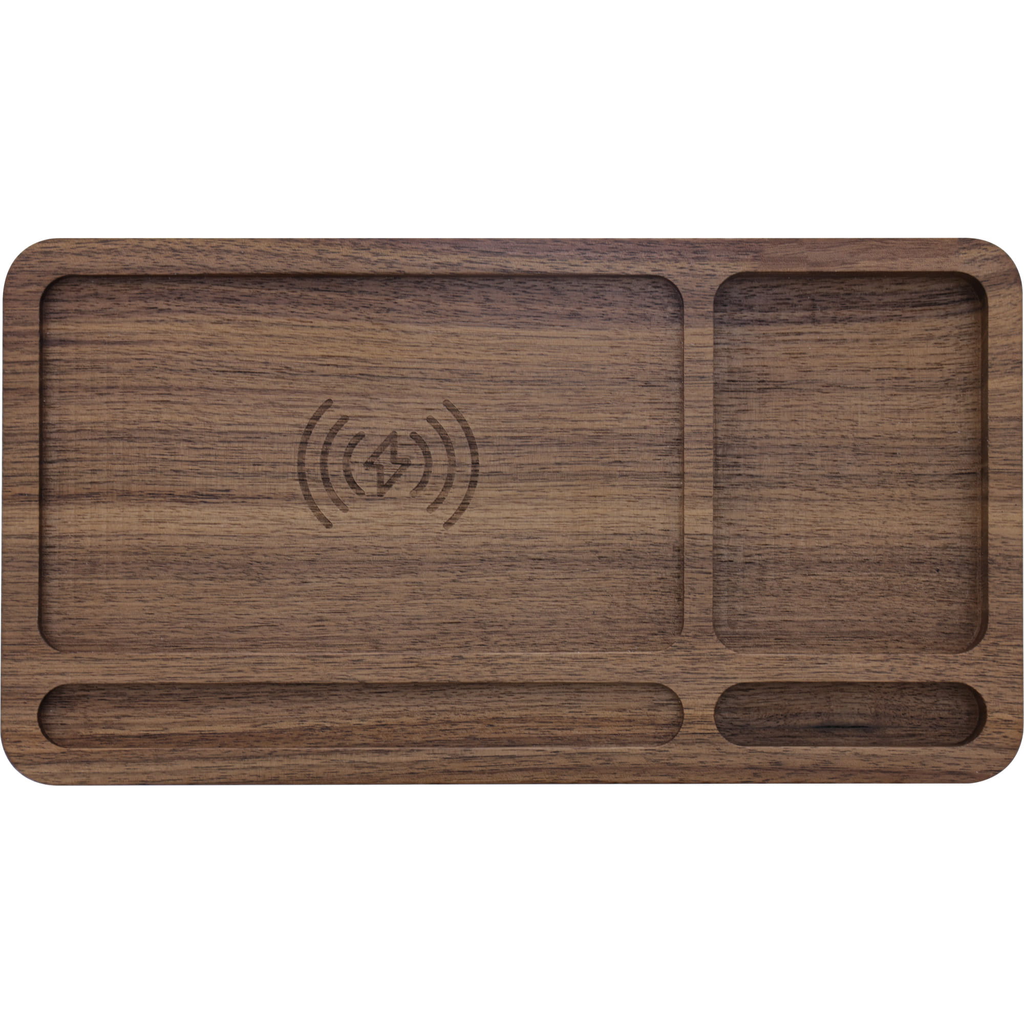 InLine WoodCharge – Organizer mit integrierter Qi-Ladefläche aus Walnuß-Holz