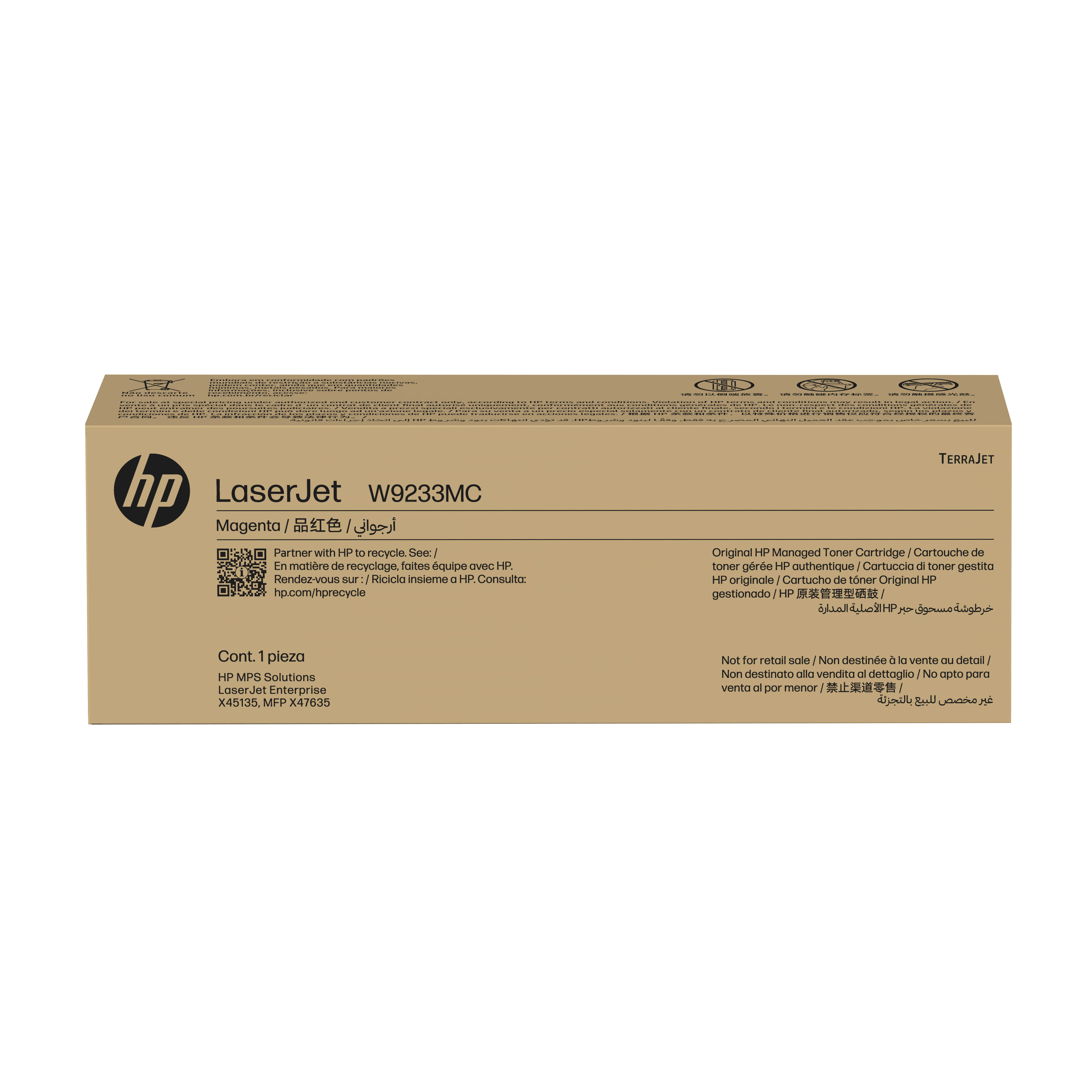 HP W9233MC Managed Original LaserJet Tonerkartusche, Magenta, 8000 Seiten, Magenta, 1 Stück(e)