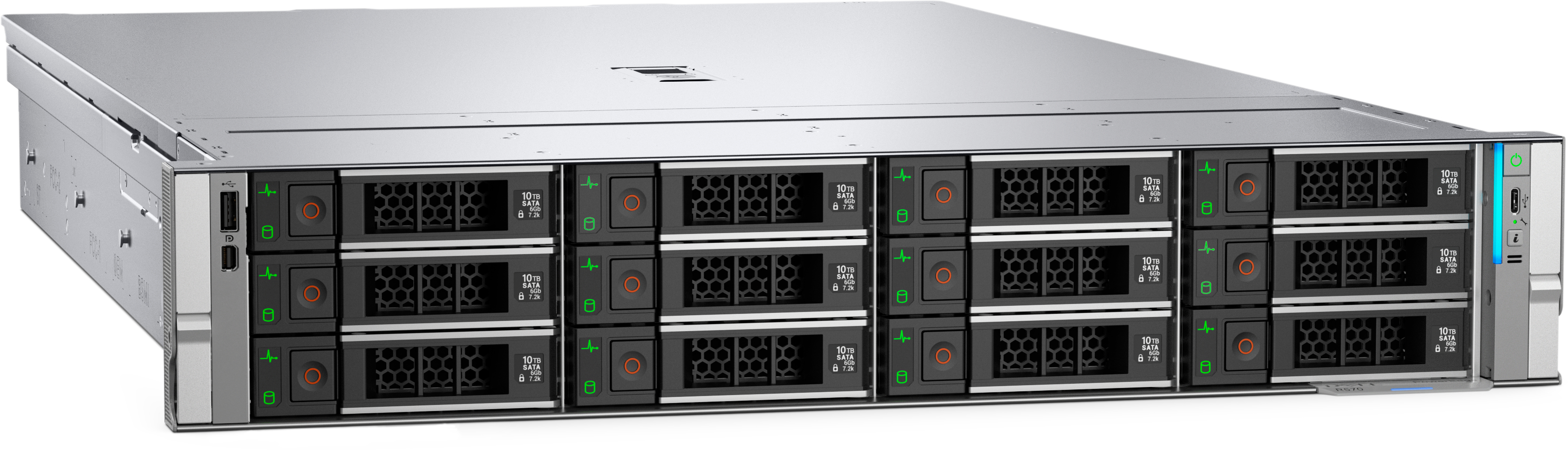 Dell PowerEdge R570 - 2U - 1-Weg - 1 x Xeon 6507P / 3.5 GHz - RAM 32 GB - SAS - Hot-Swap 6.4 cm (2.5")