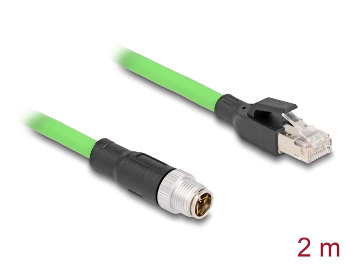 Delock Netzwerkkabel - 8 pin M12-X (M) zu RJ-45 (M)