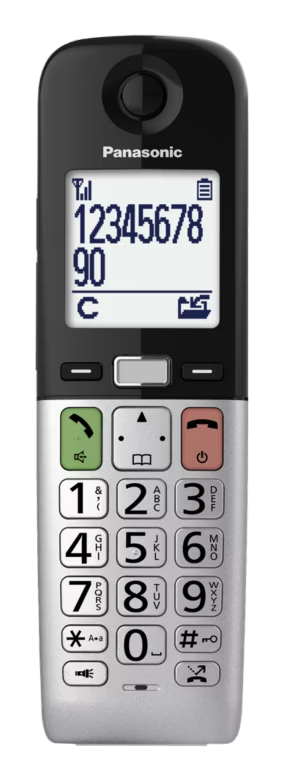Panasonic KX-TGU432, DECT-Telefon, Kabelloses Mobilteil, Anrufer-Identifikation, Schwarz, Silber