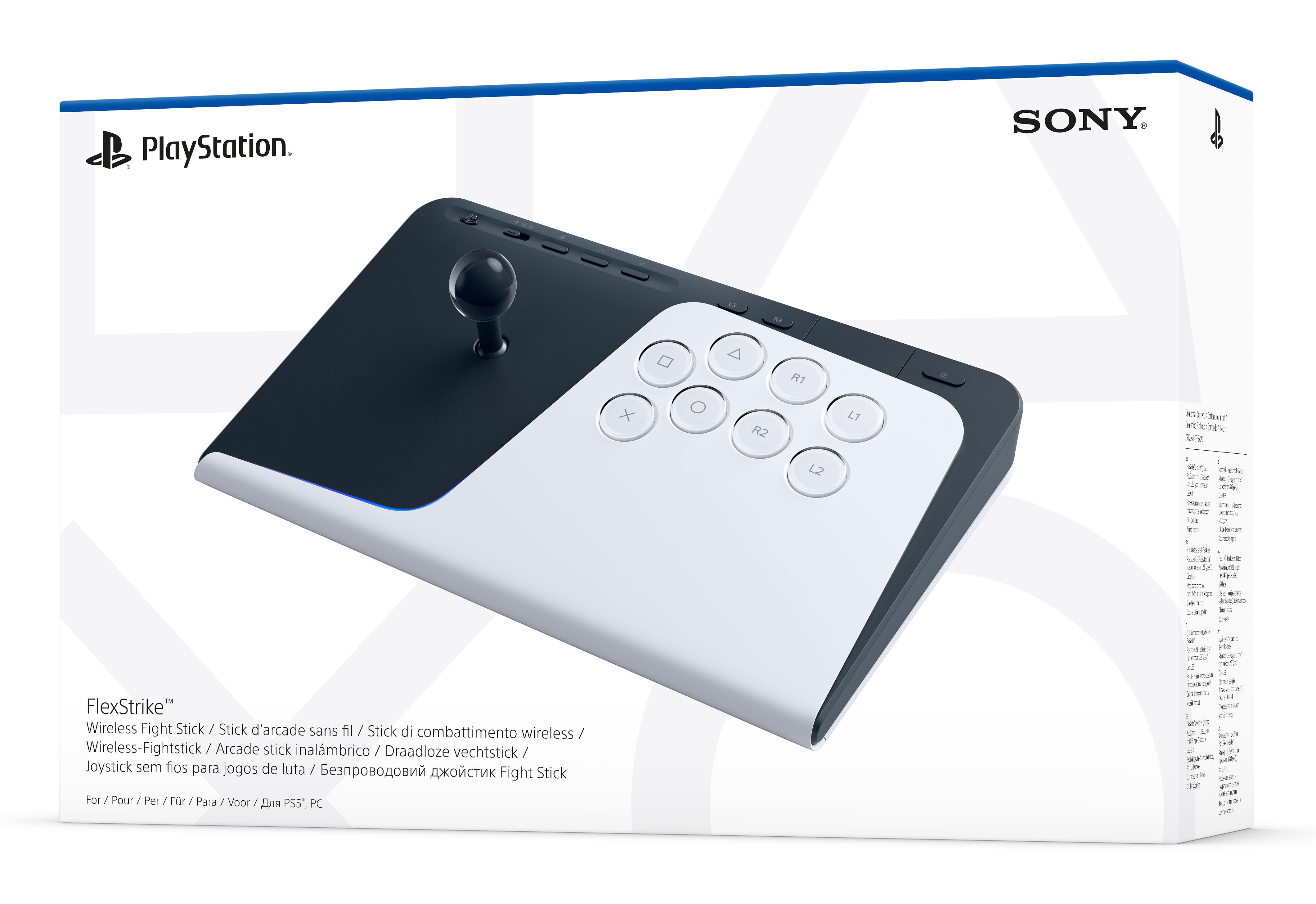 Sony Interactive Entertainment FlexStrike, Kampfstab, PlayStation 5, PC, D-Pad, Richtungstasten, Home button, Menü-Taste, Analog / Digital, Verkabelt & Kabellos, RF/USB