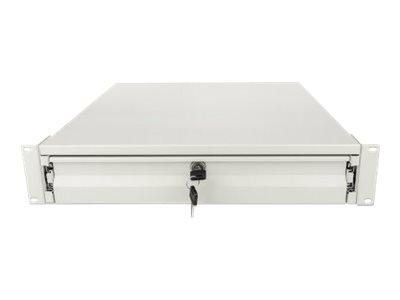 Intellinet 19" Storage Drawer, 2U, Lockable, 466mm Depth, Grey - Rack Storage Drawer - Grau, RAL 7035 - 2U - 48.3 cm (19")