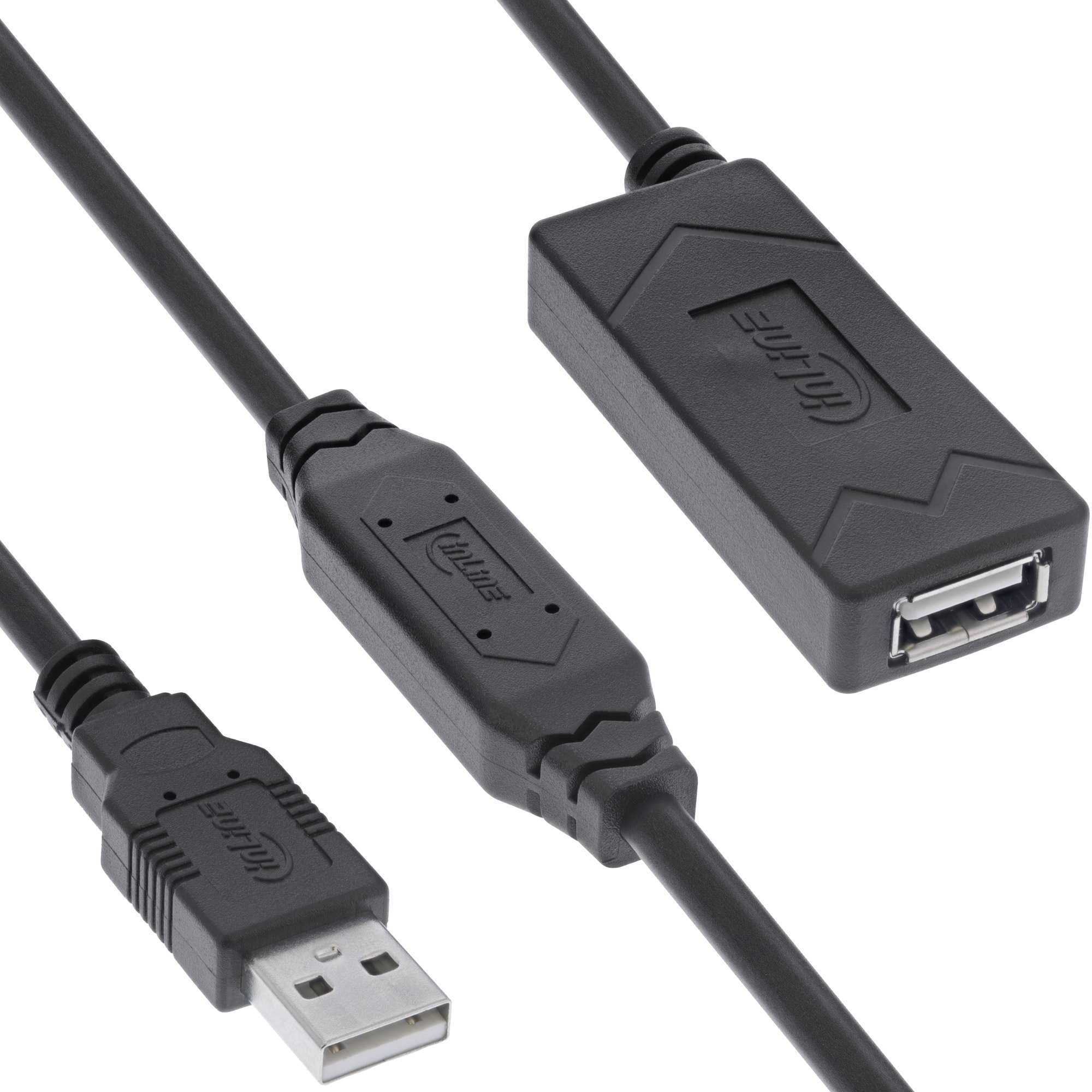 InLine USB 2.0 Aktiv-Verlängerung - USB-A Stecker/Buchse - 12,5m