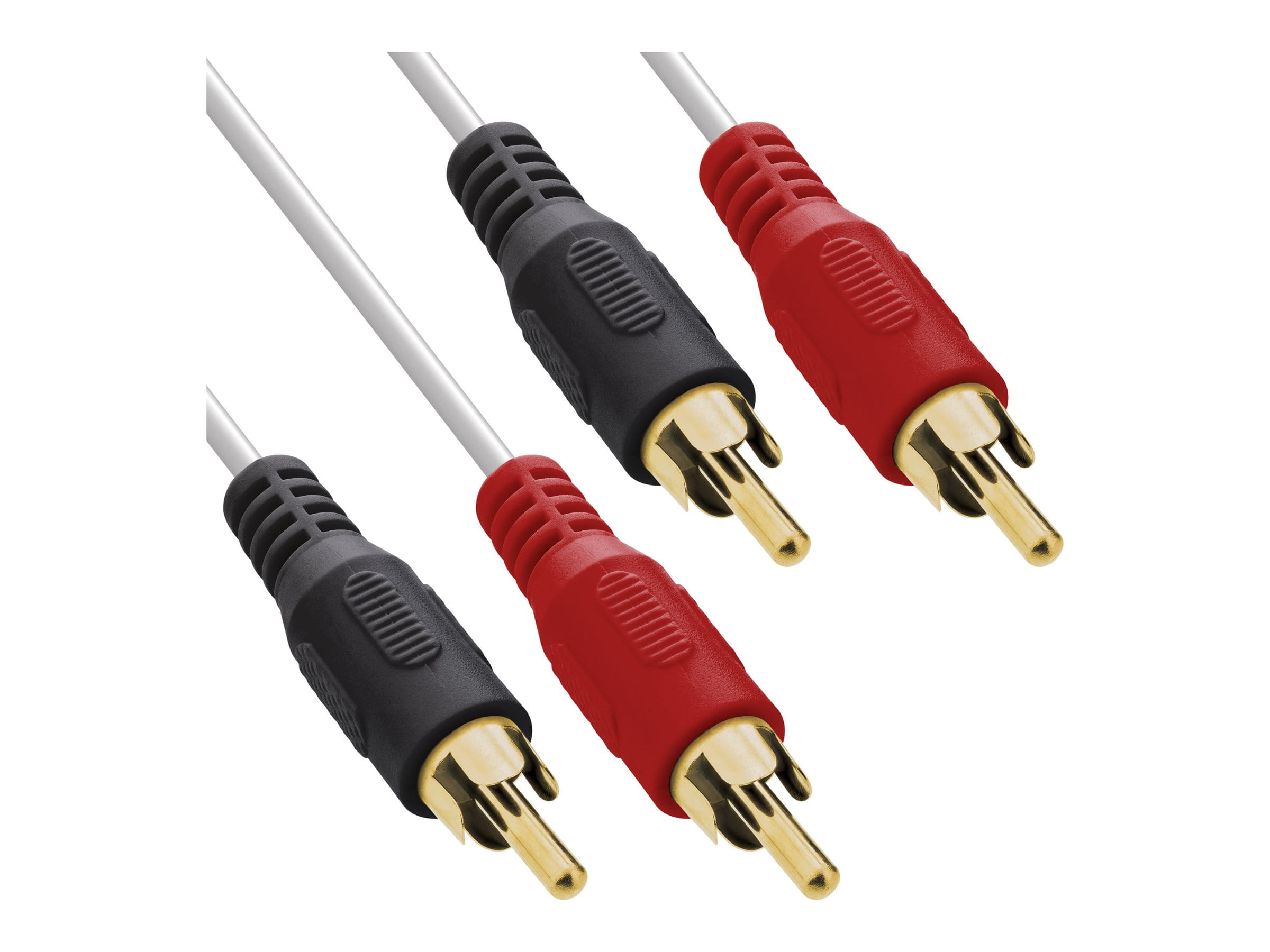 InLine Cinch Kabel - 2x Cinch - Stecker / Stecker - weiß / gold - 1m
