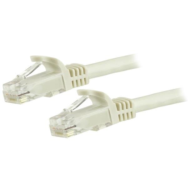 StarTech.com 15m CAT6 Ethernet Cable, 10 Gigabit Snagless RJ45 650MHz 100W PoE Patch Cord, CAT 6 10GbE UTP Network Cable w/Strain Relief, White, Wiring is UL Certified/TIA - Category 6 - 24AWG (N6PATC15MWH)