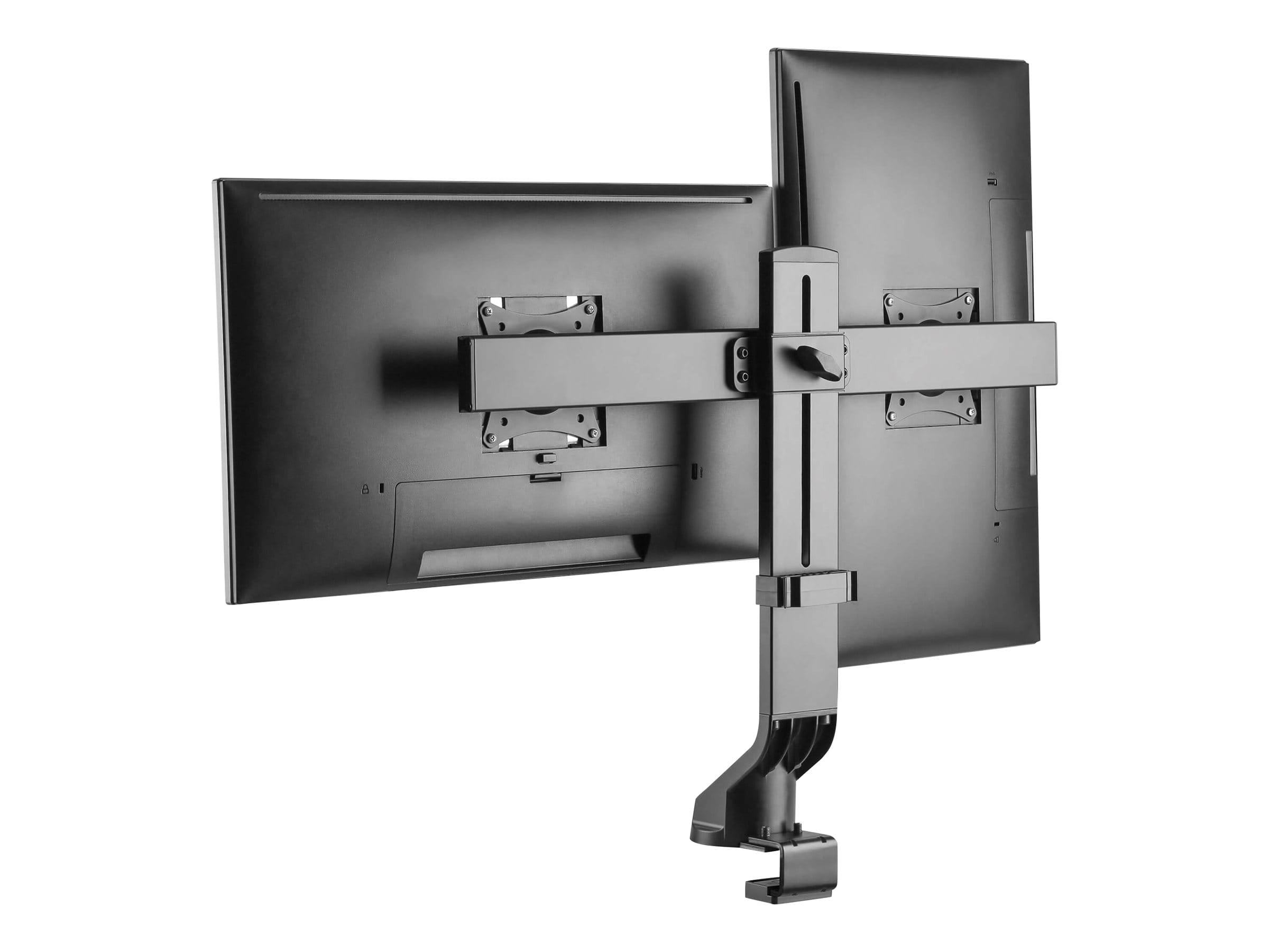 Tripp Eaton Tripp Lite Series Dual-Display Monitor Arm with Desk Clamp and Grommet - Height Adjustable, 17" to 27" Monitors - Befestigungskit - für 2 LCD-Displays - Stahl - Schwarz - Bildschirmgröße: 43.2-68.6 cm (17"-27")