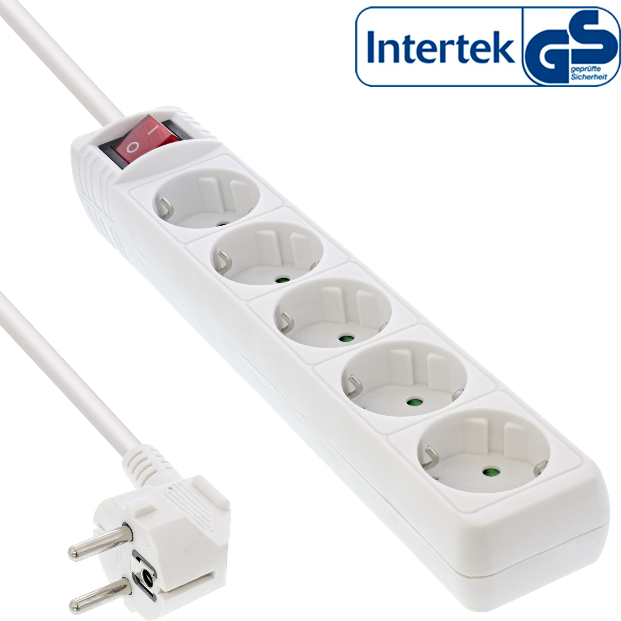 InLine Steckdosenleiste - 5-fach Schutzkontakt - weiß - 1,5m InLine Steckdosenleiste - 5-fach Schutzkontakt - weiß - 1,5m