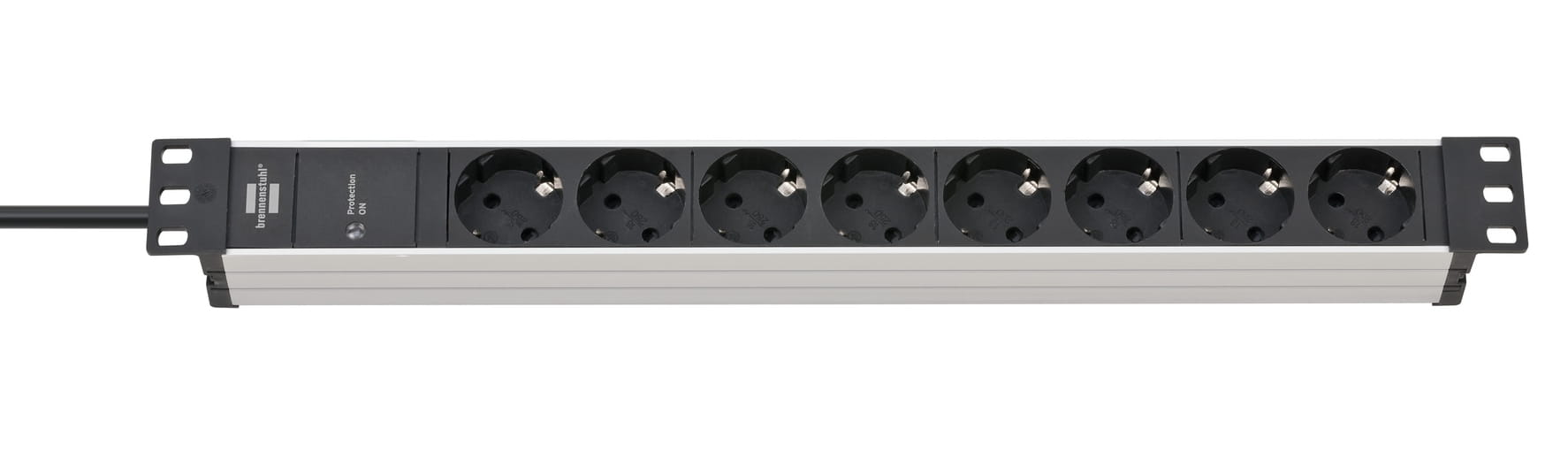 Brennenstuhl 1390007308, 2 m, Drinnen, IP20, Aluminium, Kunststoff, Schwarz, Silber, 8 AC-Ausgänge
