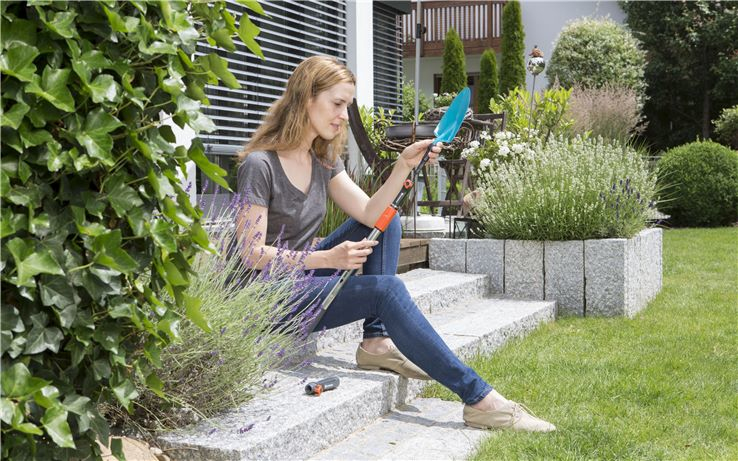 Gardena 08929-20, Gartenkelle, Duroplast, Stahl, Schwarz, Blau, Ergonomisch, Anti-Rutsch-Griff