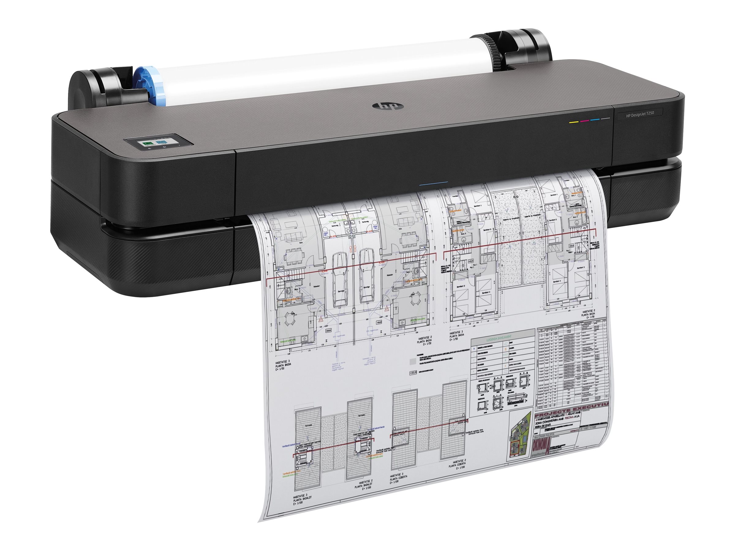 HP DesignJet T250 - 610 mm (24") Großformatdrucker - Farbe - Tintenstrahl - A1, ANSI D - 2400 x 1200 dpi - bis zu 0.5 Min./Seite (einfarbig)/