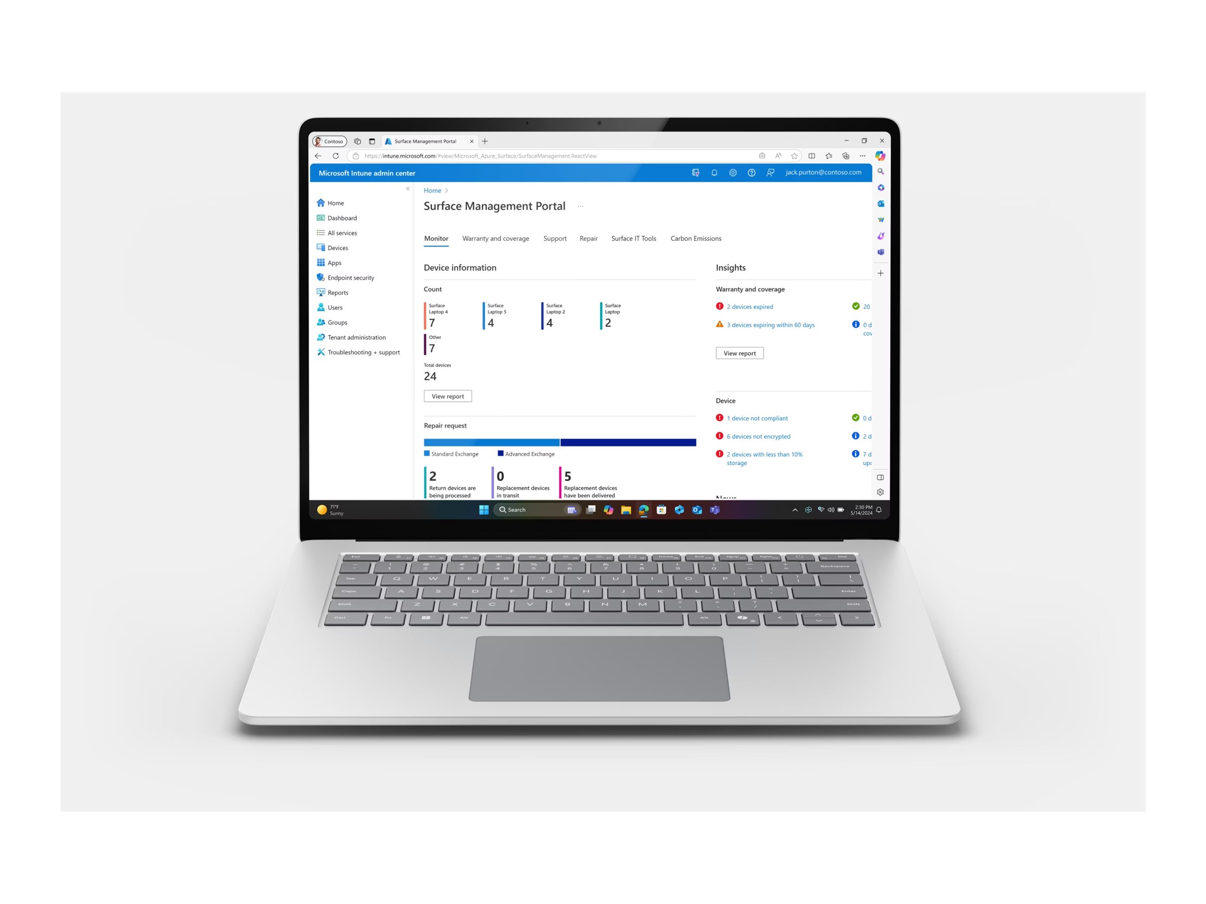 Microsoft Surface Laptop Copilot+ PC for Business - 7th Edition - Snapdragon X Elite X1E-80-100 - Win 11 Pro - Qualcomm Adreno - 16 GB RAM - 1 TB SSD - 35.1 cm (13.8")