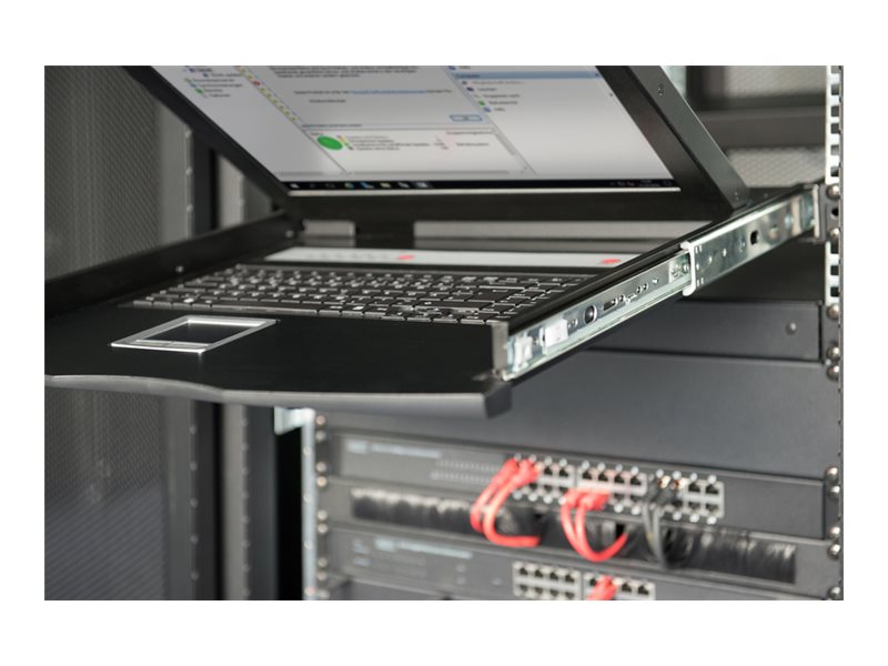 DIGITUS 17" LCD KVM Konsole, 1-Port VGA, italienische Tastatur