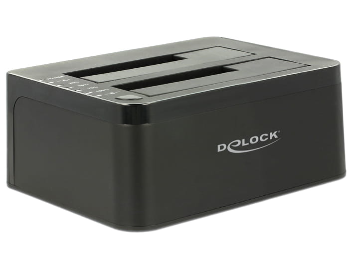 Delock Dual Docking Station SATA HDD > USB 3.0 with Clone Function - Speicher-Controller mit One-Touch-Klonen - 2.5", 3.5" (6.4 cm, 8.9 cm)
