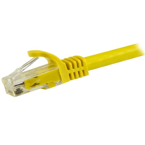 StarTech.com 15m CAT6 Ethernet Cable, 10 Gigabit Snagless RJ45 650MHz 100W PoE Patch Cord, CAT 6 10GbE UTP Network Cable w/Strain Relief, Yellow, Wiring is UL Certified/TIA - Category 6 - 24AWG (N6PATC15MYL)