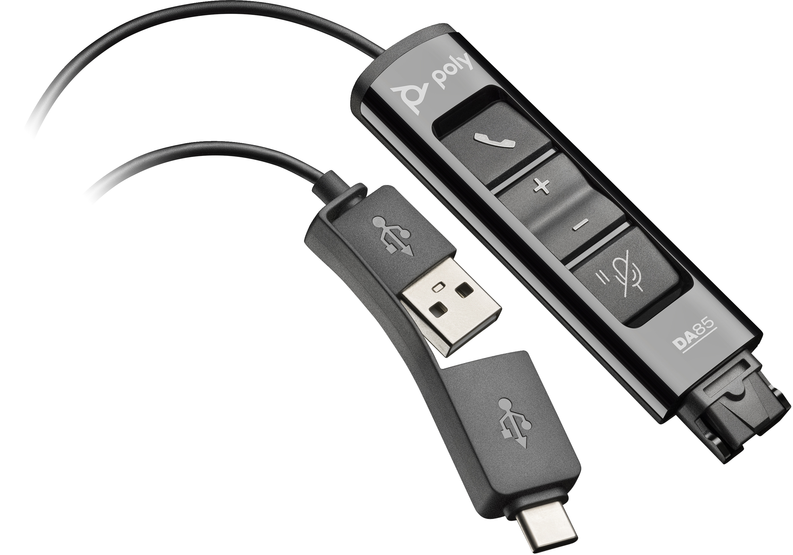 Poly DA85 - Headset-Kabel - USB, 24 pin USB-C männlich zu Quick Disconnect männlich