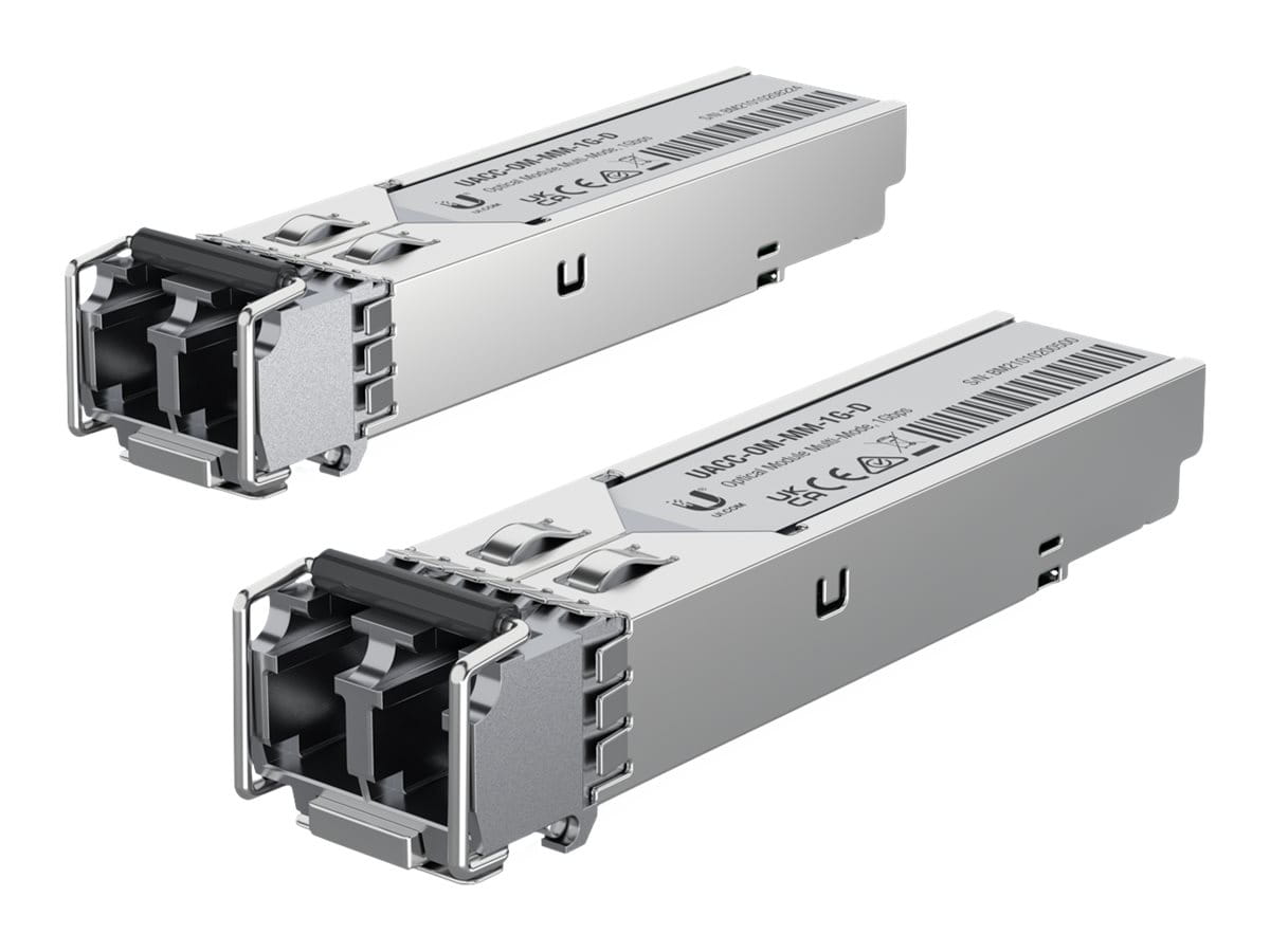 Ubiquiti UACC-OM-MM-1G-D - SFP (Mini-GBIC)-Transceiver-Modul - 1GbE - LC Single-Modus - bis zu 550 m - 850 nm (Packung mit 20)