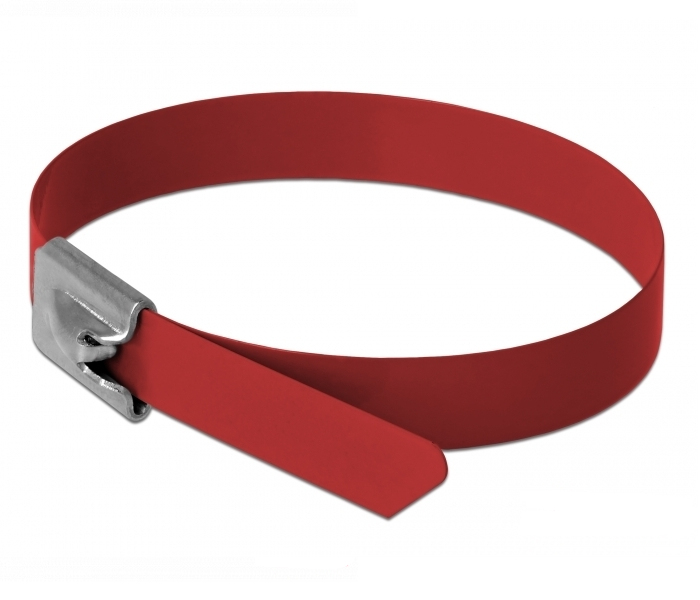 Delock Kabelbinder - 30 cm - Rot (Packung mit
