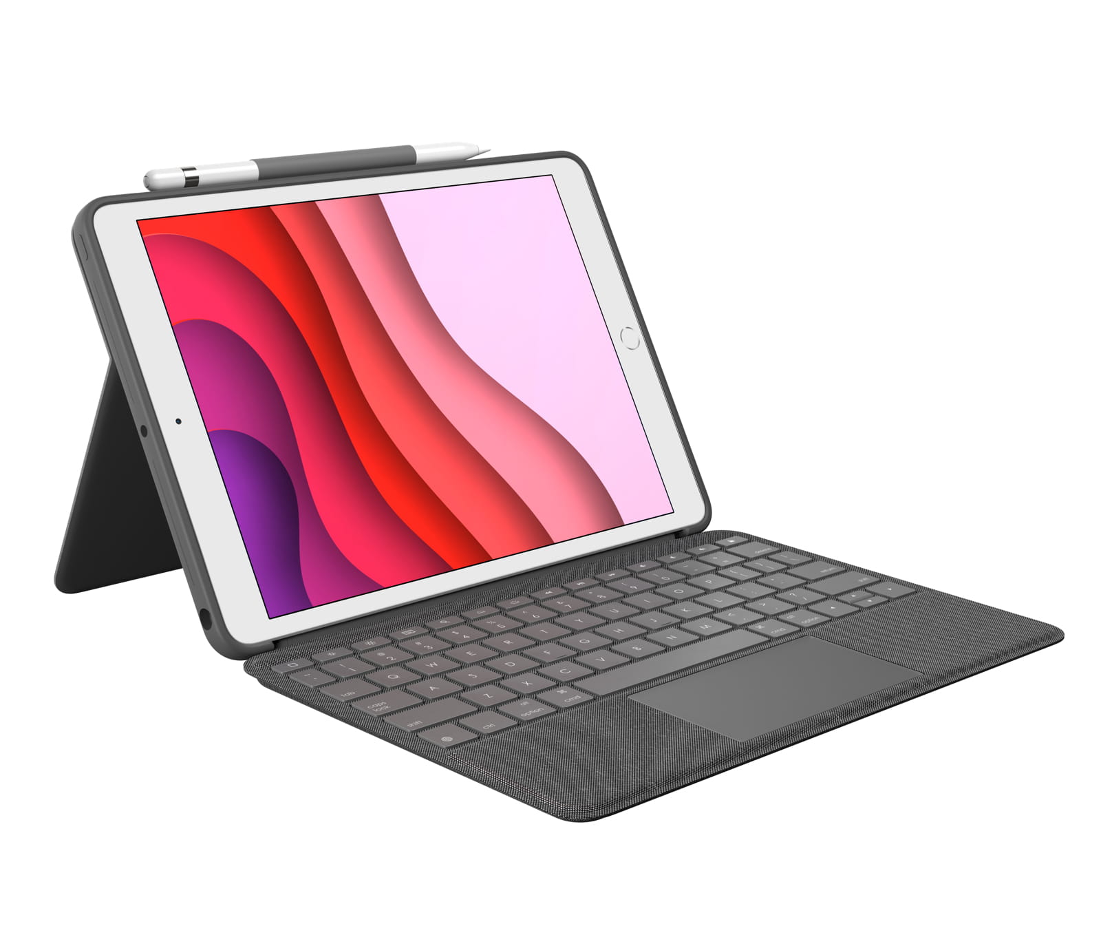 Logitech Combo Touch - Tastatur und Foliohülle - mit Trackpad - hintergrundbeleuchtet - Apple Smart connector - AZERTY - Französisch - Graphite - für Apple 10.2-inch iPad (7. Generation, 8. Generation, 9. Generation)