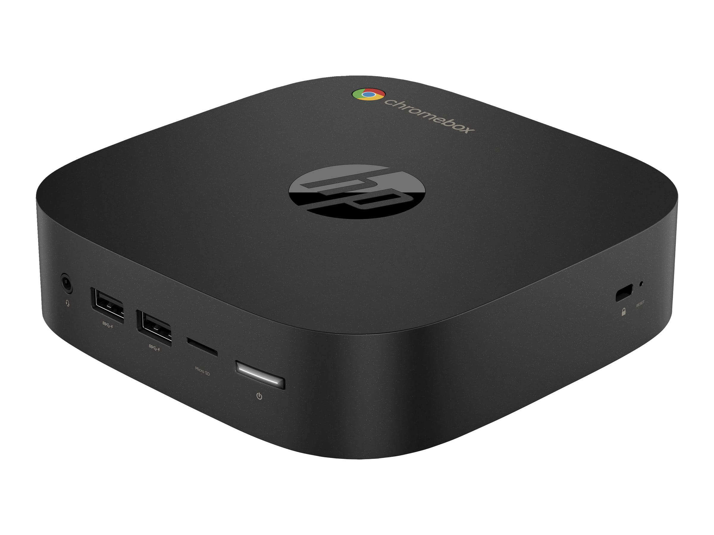 HP Chromebox G4 - Mini - 1 x Celeron 7305 - RAM 4 GB - Flash - eMMC 64 GB - Intel Iris Xe Grafikkarte - 1GbE, Wi-Fi 6E, Bluetooth 5.3 - WLAN: 802.11a/b/g/n/ac/ax (Wi-Fi 6E)