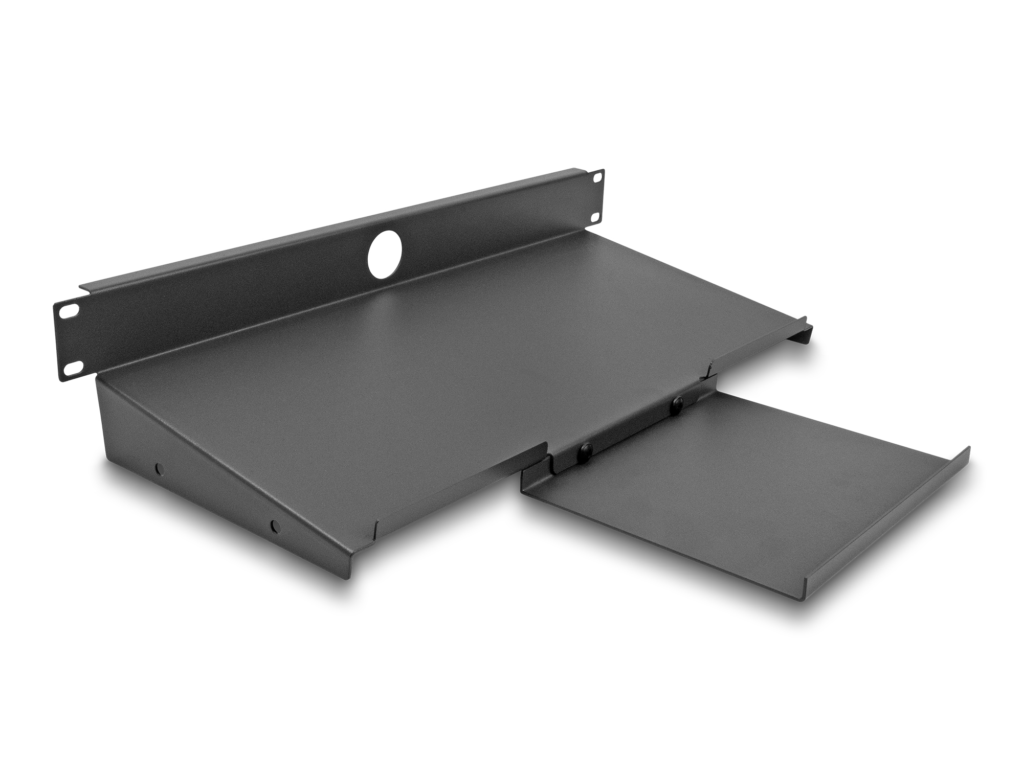 Delock Rack Tastatur-/Mausablage - Dunkelgrau - 1U - 48.3 cm (19")