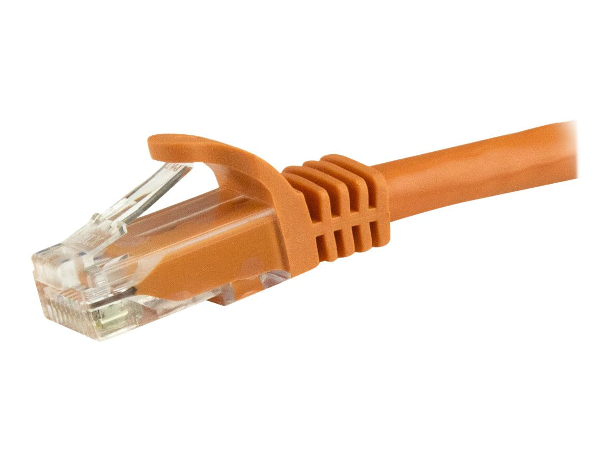 StarTech.com 15m CAT6 Ethernet Cable, 10 Gigabit Snagless RJ45 650MHz 100W PoE Patch Cord, CAT 6 10GbE UTP Network Cable w/Strain Relief, Orange, Wiring is UL Certified/TIA - Category 6 - 24AWG (N6PATC15MOR)