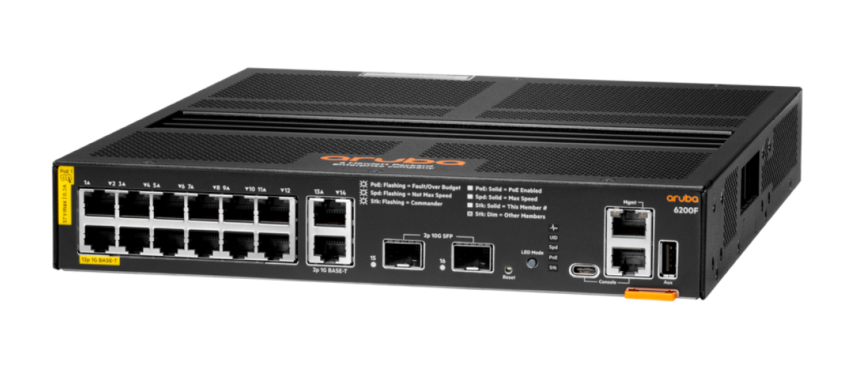HPE Aruba Networking 6200F 12G Class4 PoE 2G/2SFP+ 139W TAA Switch - Switch - L3 - managed - 12 x 10/100/1000 (PoE+)