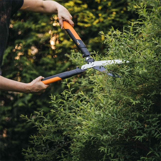 Fiskars PowerGear X Getriebe-Heckenschere HSX92, Schwarz, Orange, Gerade Klinge, Aluminium, 630 mm, 808 g