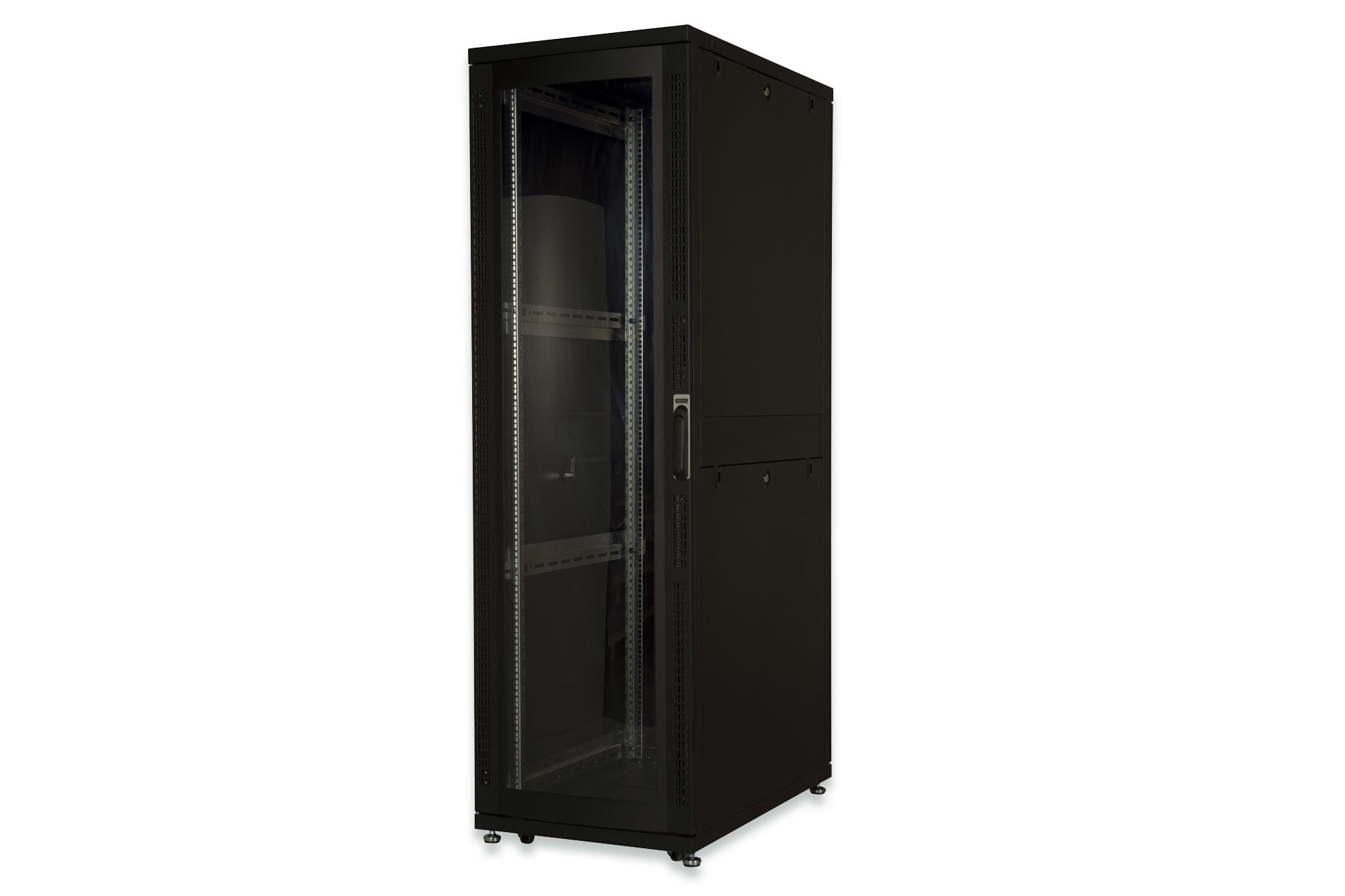 DIGITUS Professional Unique DN-19 SRV-42U-B-GD-1 - Schrank Netzwerkschrank - Schwarz, RAL 9005 - 42HE - 48.3 cm (19")