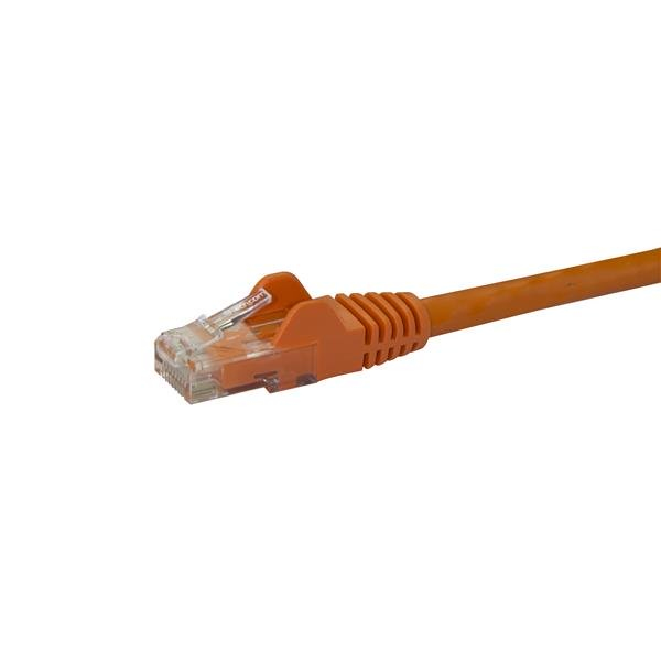 StarTech.com 50cm CAT6 Ethernet Cable, 10 Gigabit Snagless RJ45 650MHz 100W PoE Patch Cord, CAT 6 10GbE UTP Network Cable w/Strain Relief, Orange, Wiring is UL Certified/TIA - Category 6 - 24AWG (N6PATC50CMOR)