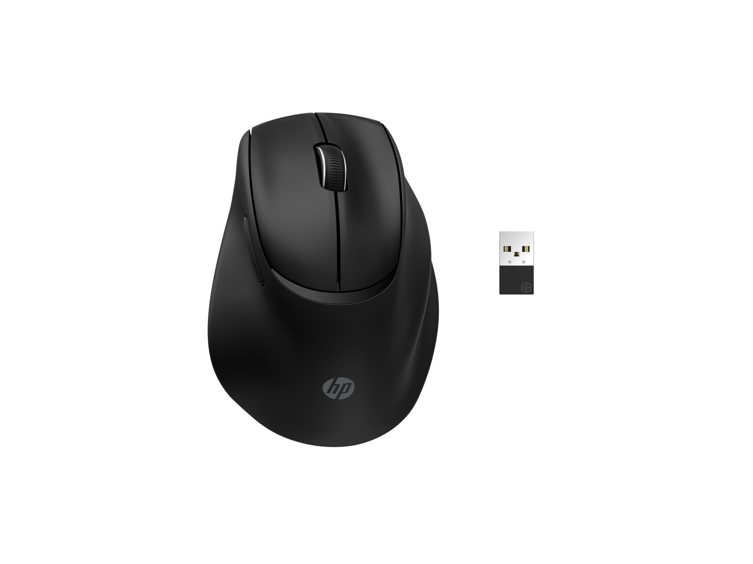HP 725M - Maus - 21° semi-vertikaler Neigungswinkel - ergonomisch - Für Rechtshänder - 7 Tasten - kabellos - Bluetooth, 2.4 GHz - kabelloser Empfänger (USB)